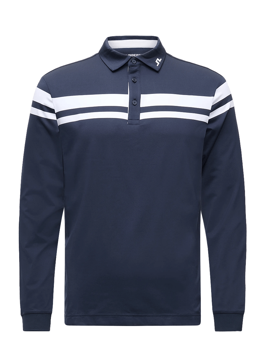 J. Lindeberg - KENNY LS STRIPE POLO - toppe & t-shirts - jl navy - 1