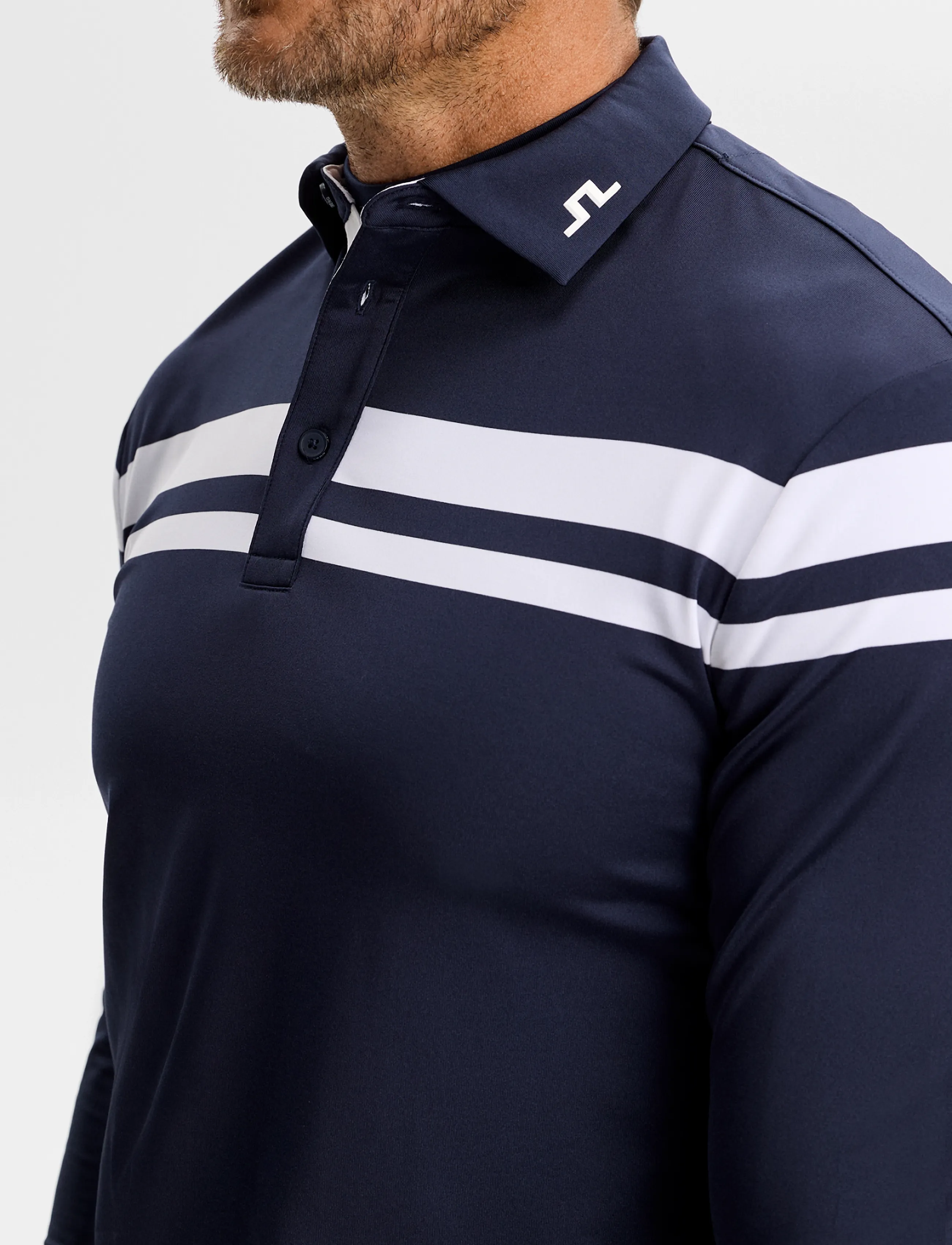 J. Lindeberg - KENNY LS STRIPE POLO - polos - jl navy - 5