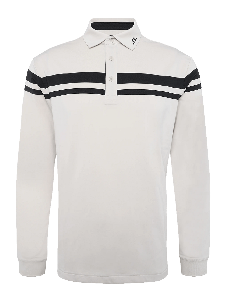 J. Lindeberg - KENNY LS STRIPE POLO - oberteile & t-shirts - moonbeam - 1
