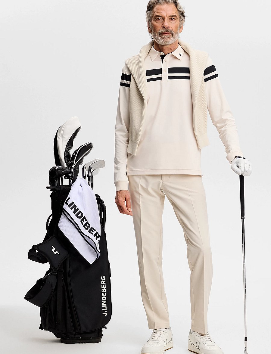 J. Lindeberg - KENNY LS STRIPE POLO - oberteile & t-shirts - moonbeam - 4