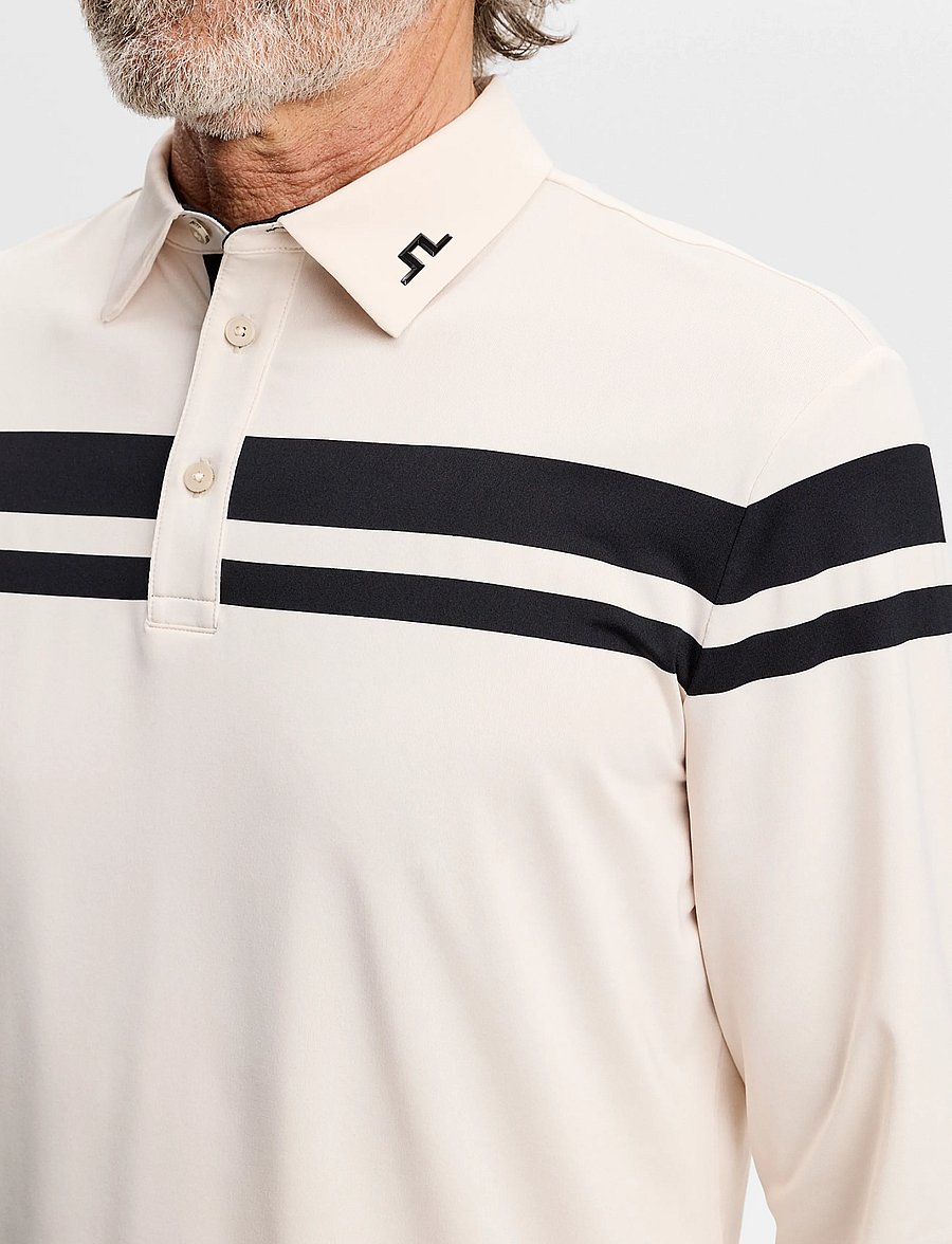 J. Lindeberg - KENNY LS STRIPE POLO - oberteile & t-shirts - moonbeam - 5