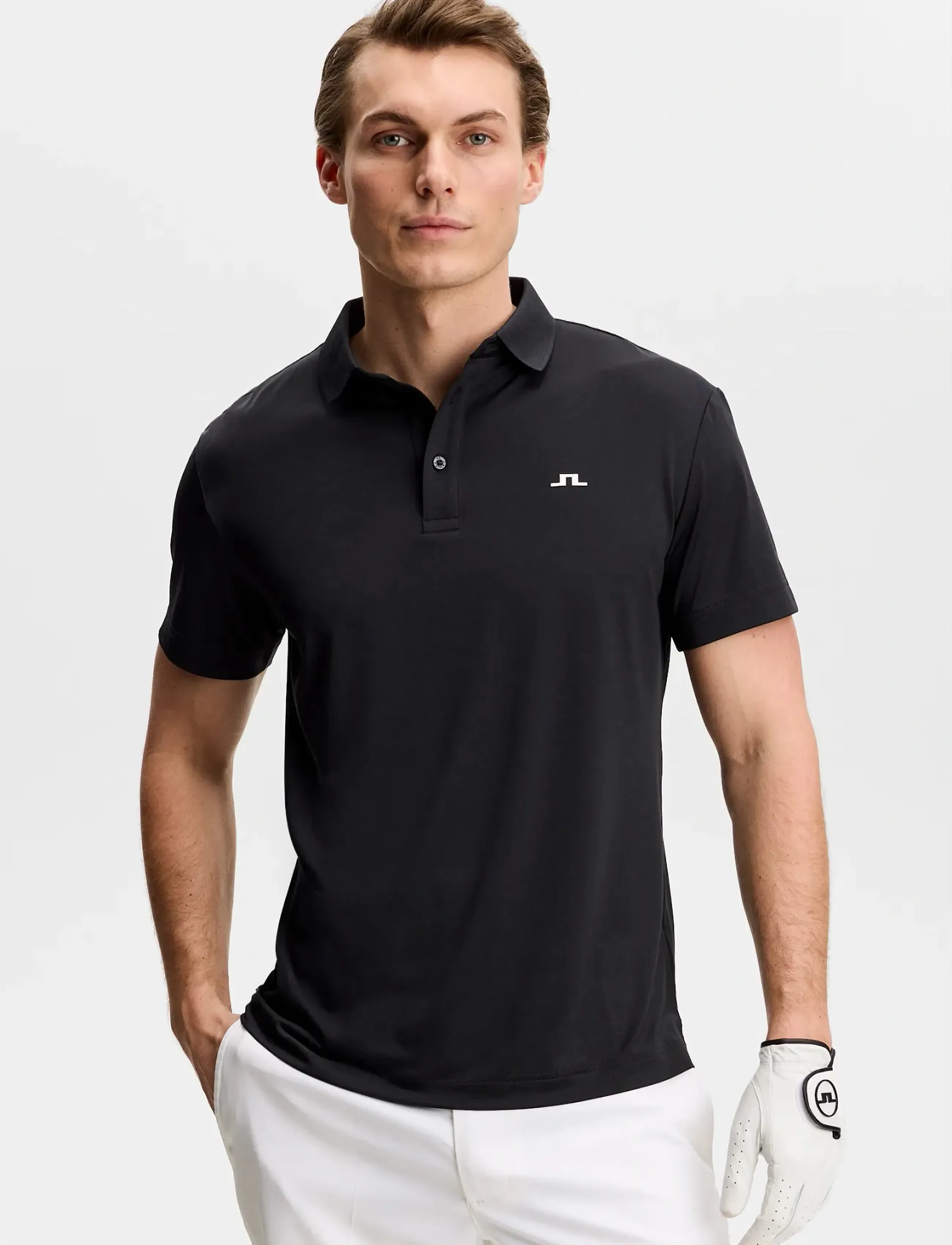 J. Lindeberg Bridge Polo, XXL, Black, Sport Polos > Sport Short-sleeved Polos, Herre