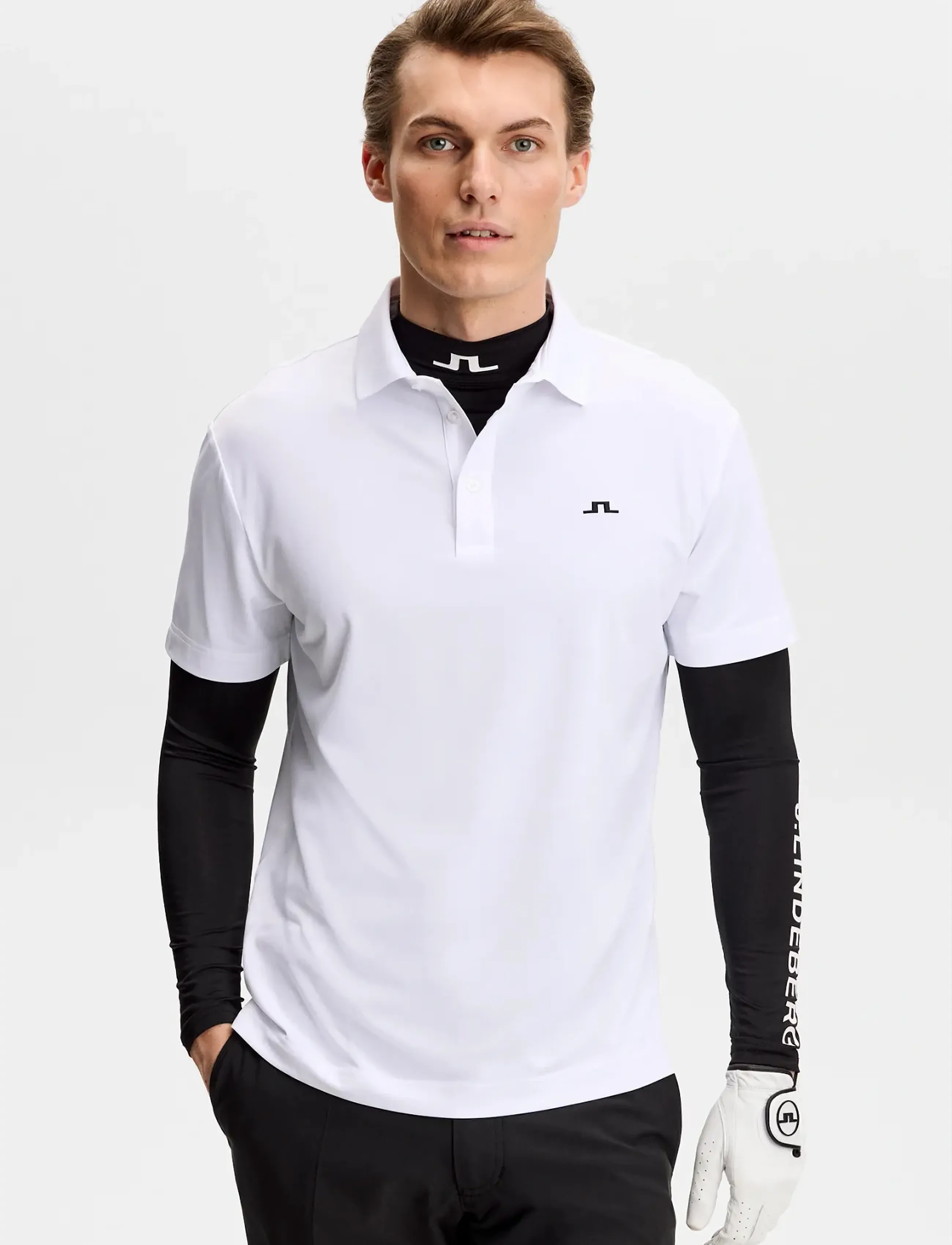J. Lindeberg Bridge Polo, Mænd, Polo Shirt, Hvid, Str: M