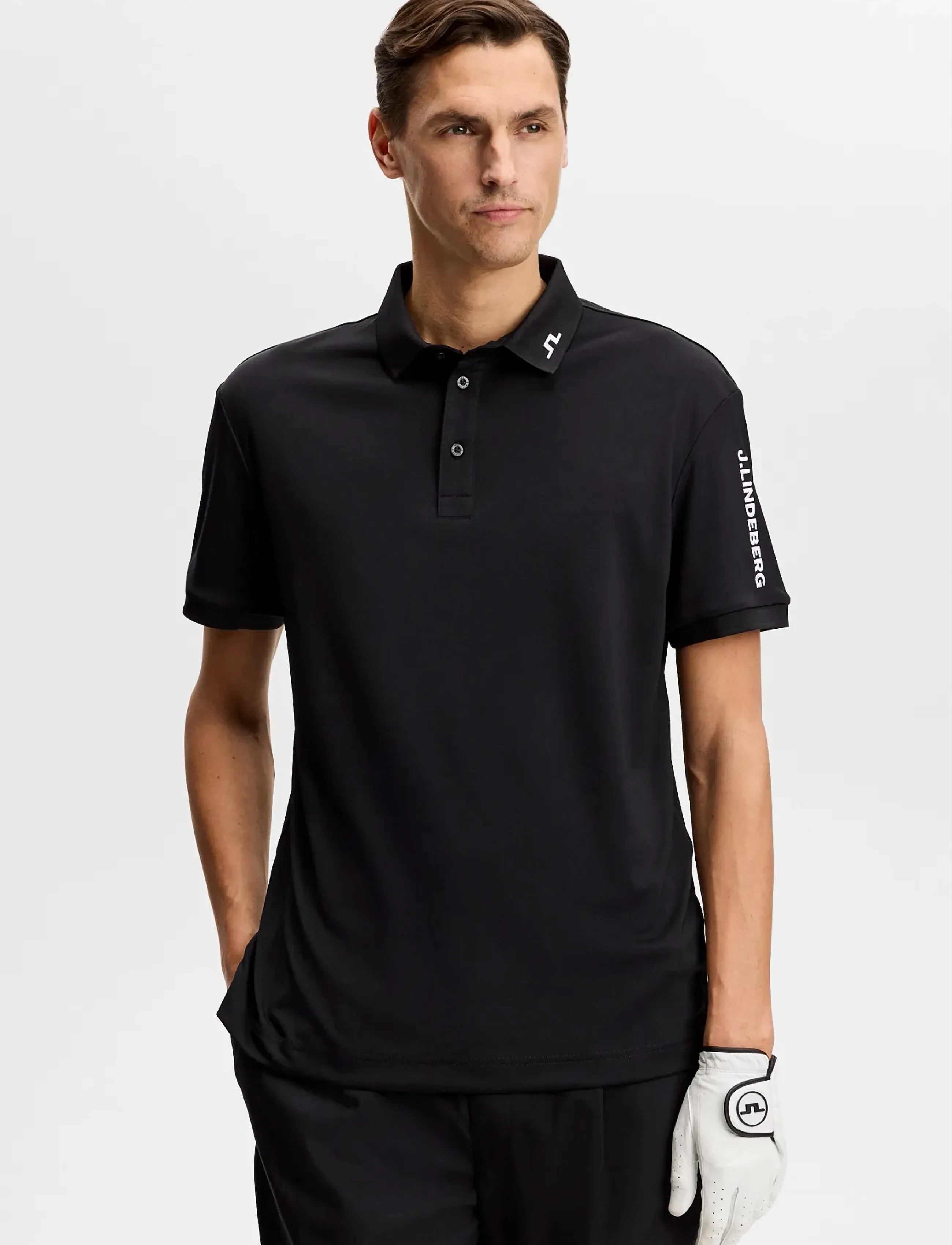 J. Lindeberg Tour Tech Polo, XXL, Sport Polos, Schwarz - Short-sleeved Männerswear