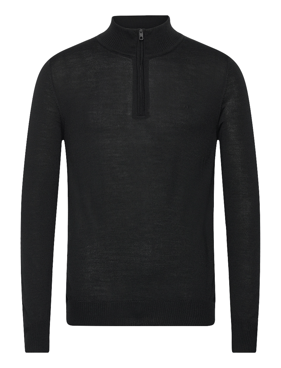 J. Lindeberg - M Merino Blend Half Zip - džemperi ar daļēju rāvējslēdzēja aizdari - black - 0