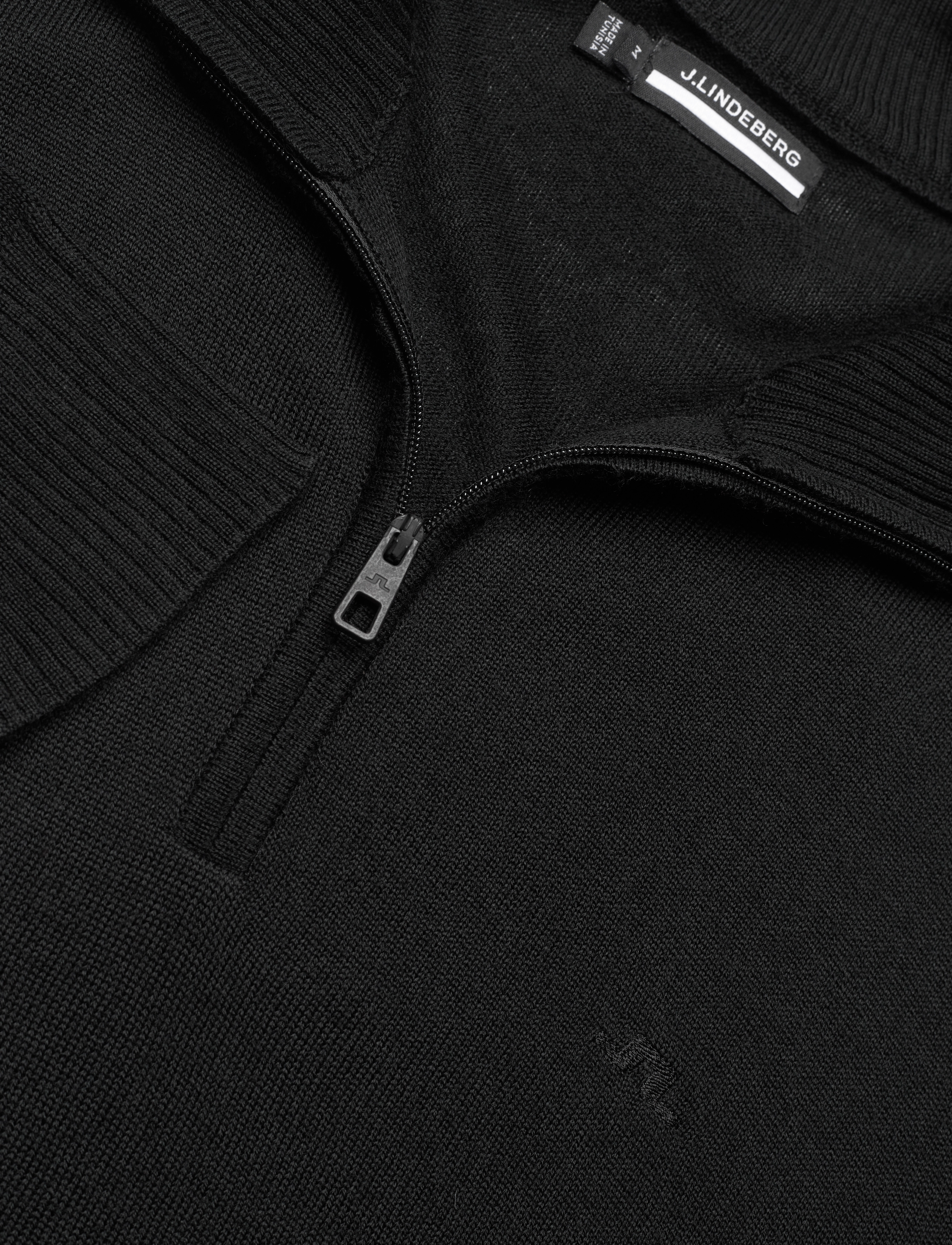 J. Lindeberg - M Merino Blend Half Zip - džemperi ar daļēju rāvējslēdzēja aizdari - black - 2