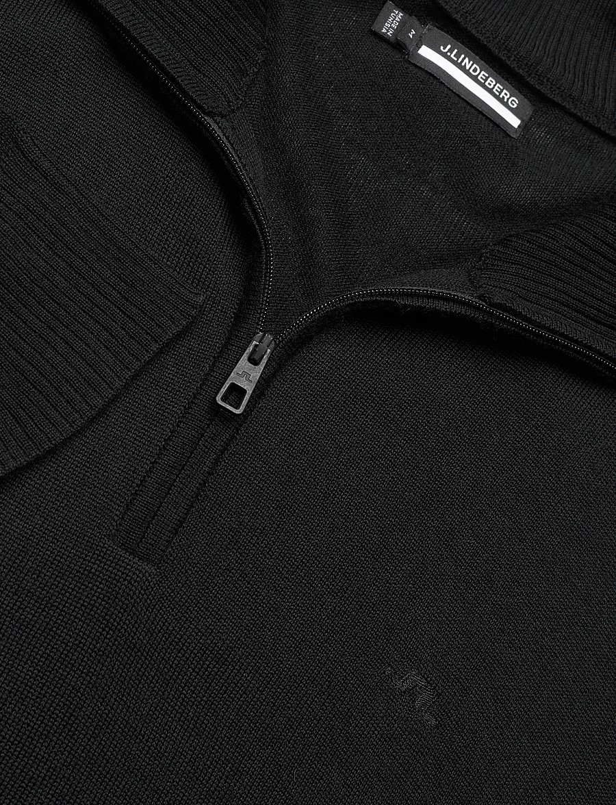 J. Lindeberg - M Merino Blend Half Zip - džemperi ar daļēju rāvējslēdzēja aizdari - black - 2