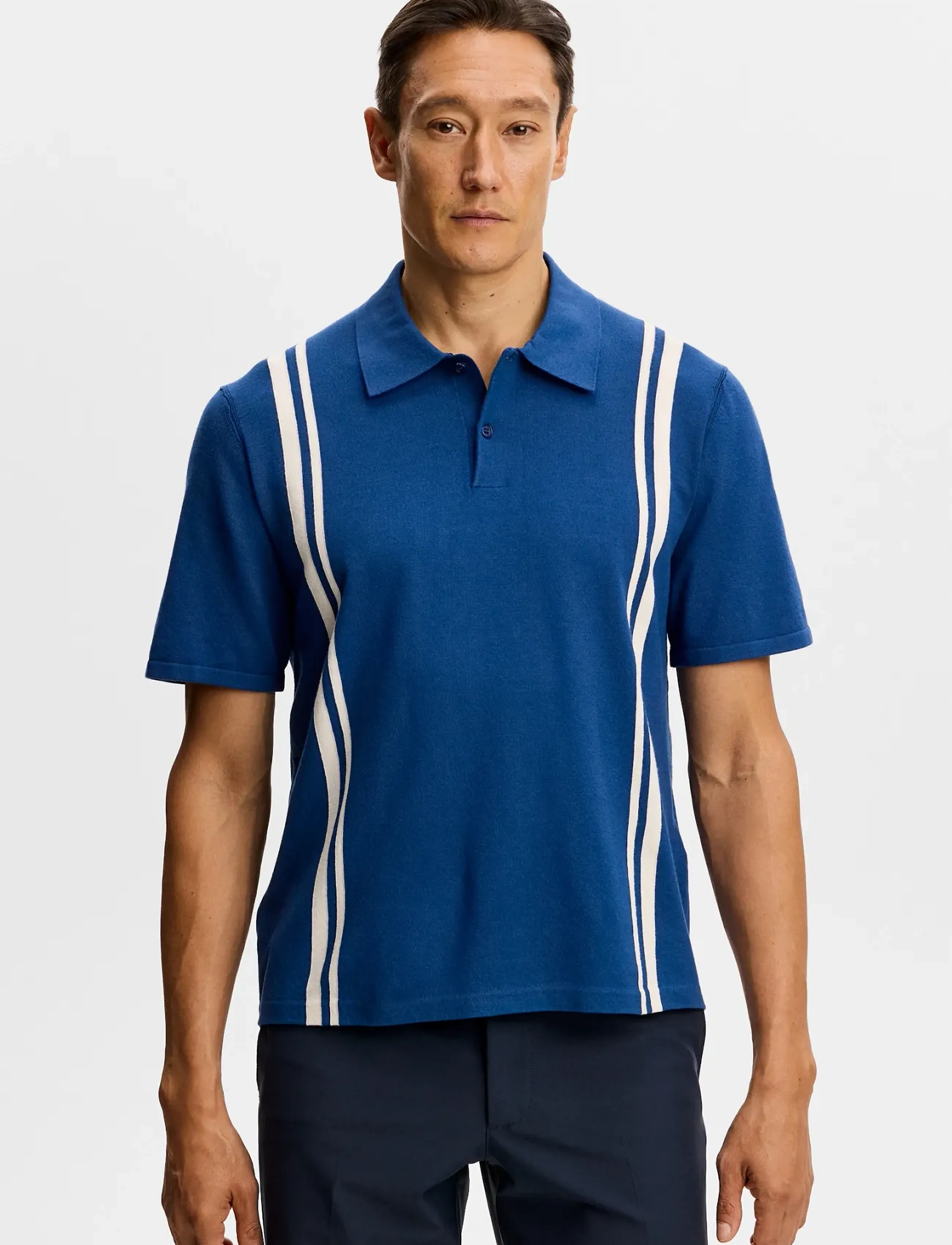 J. Lindeberg Rylan Stripe Knit Golf Polo - Pikéer - ESTATE BLUE / navy