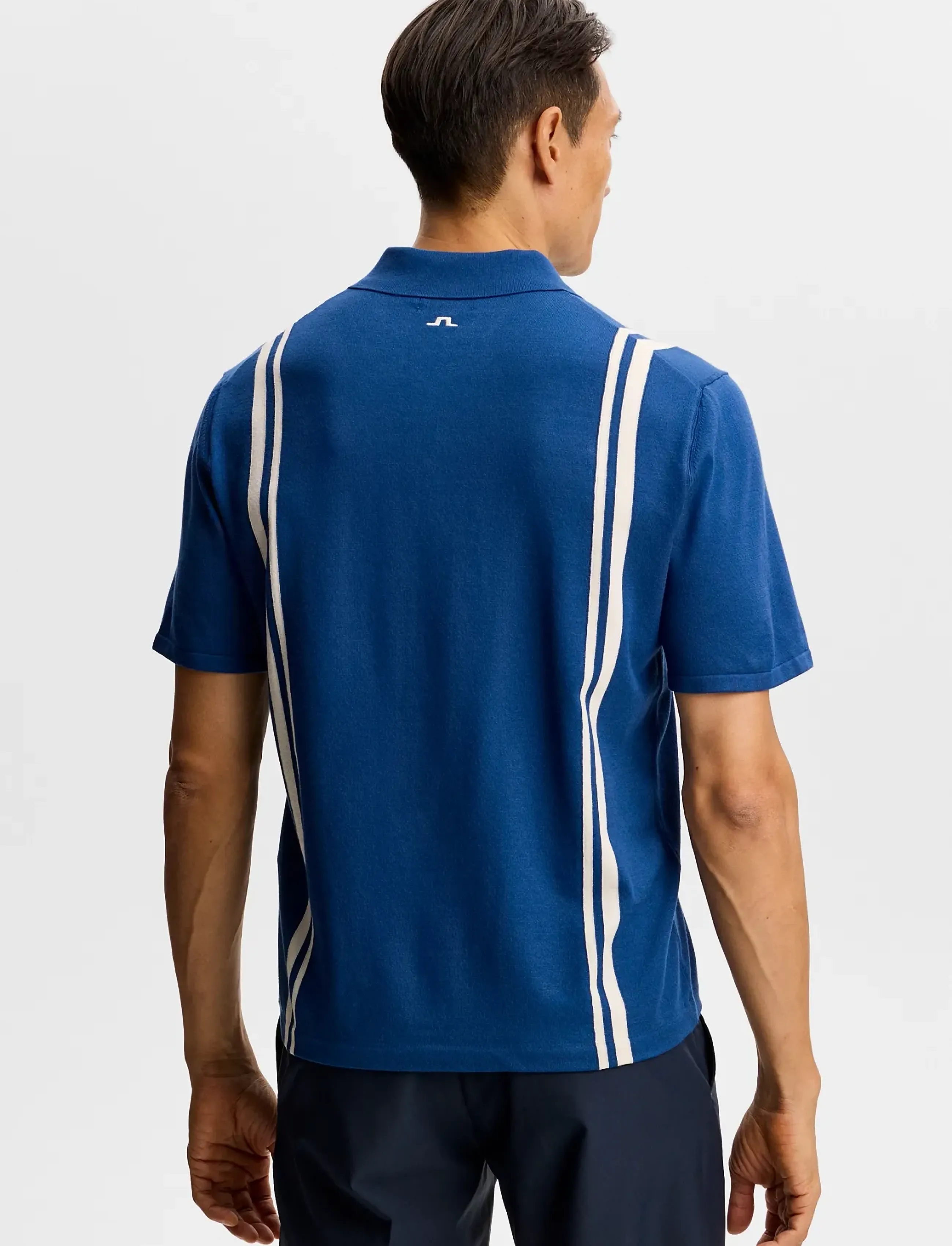 J. Lindeberg - Rylan Stripe Knit Golf Polo - polos - estate blue - 2