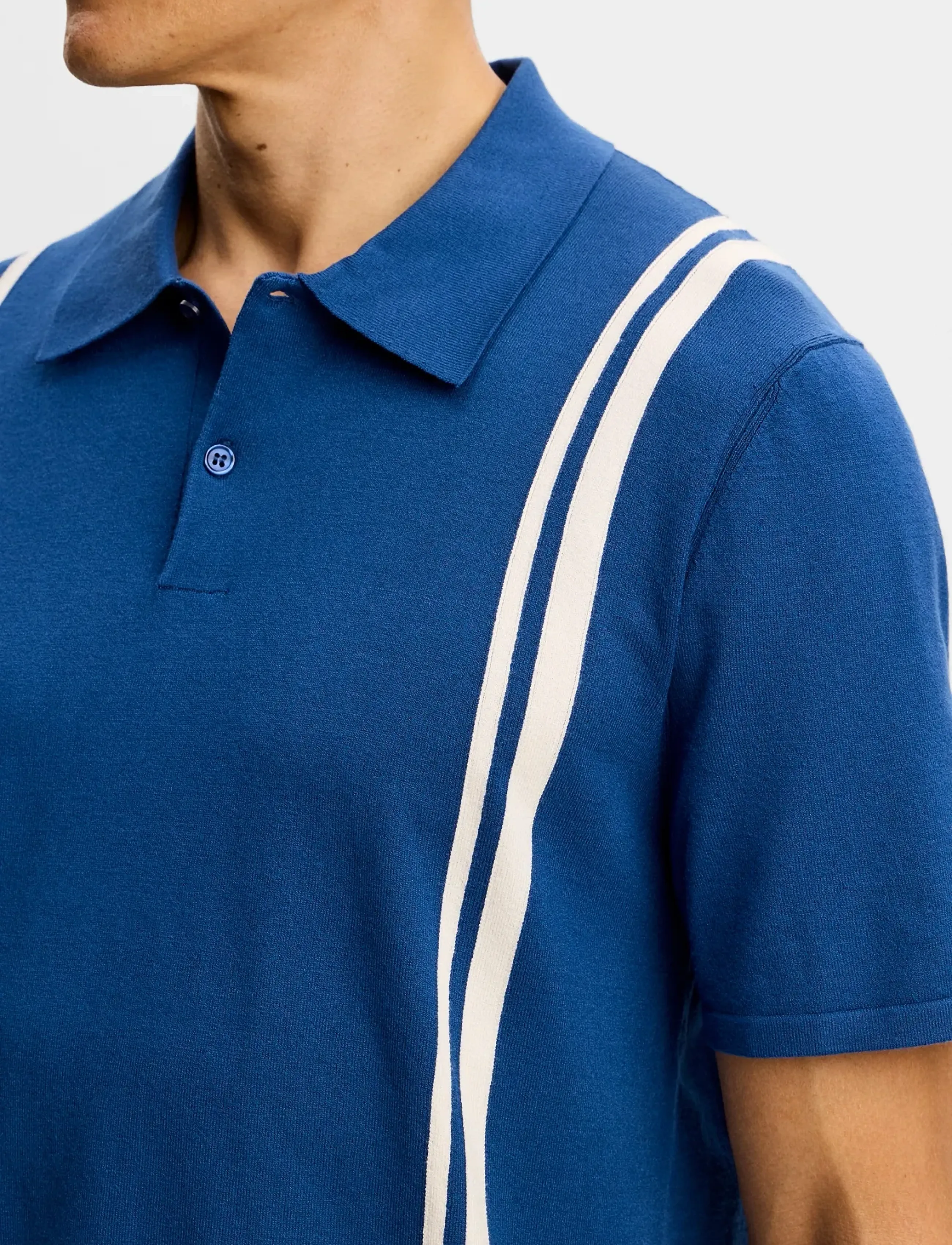 J. Lindeberg - Rylan Stripe Knit Golf Polo - polos - estate blue - 3