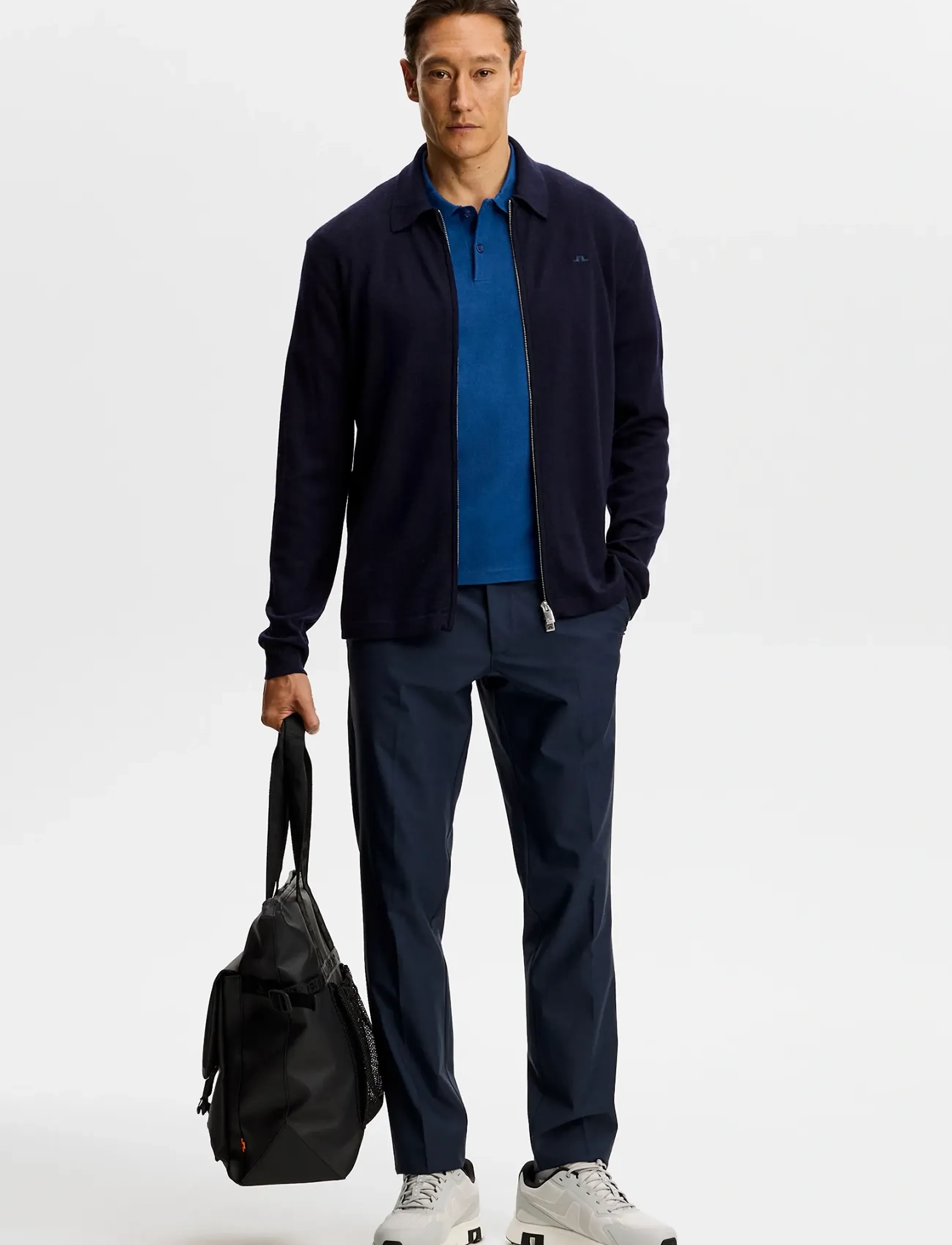 J. Lindeberg - Rylan Stripe Knit Golf Polo - polos - estate blue - 4