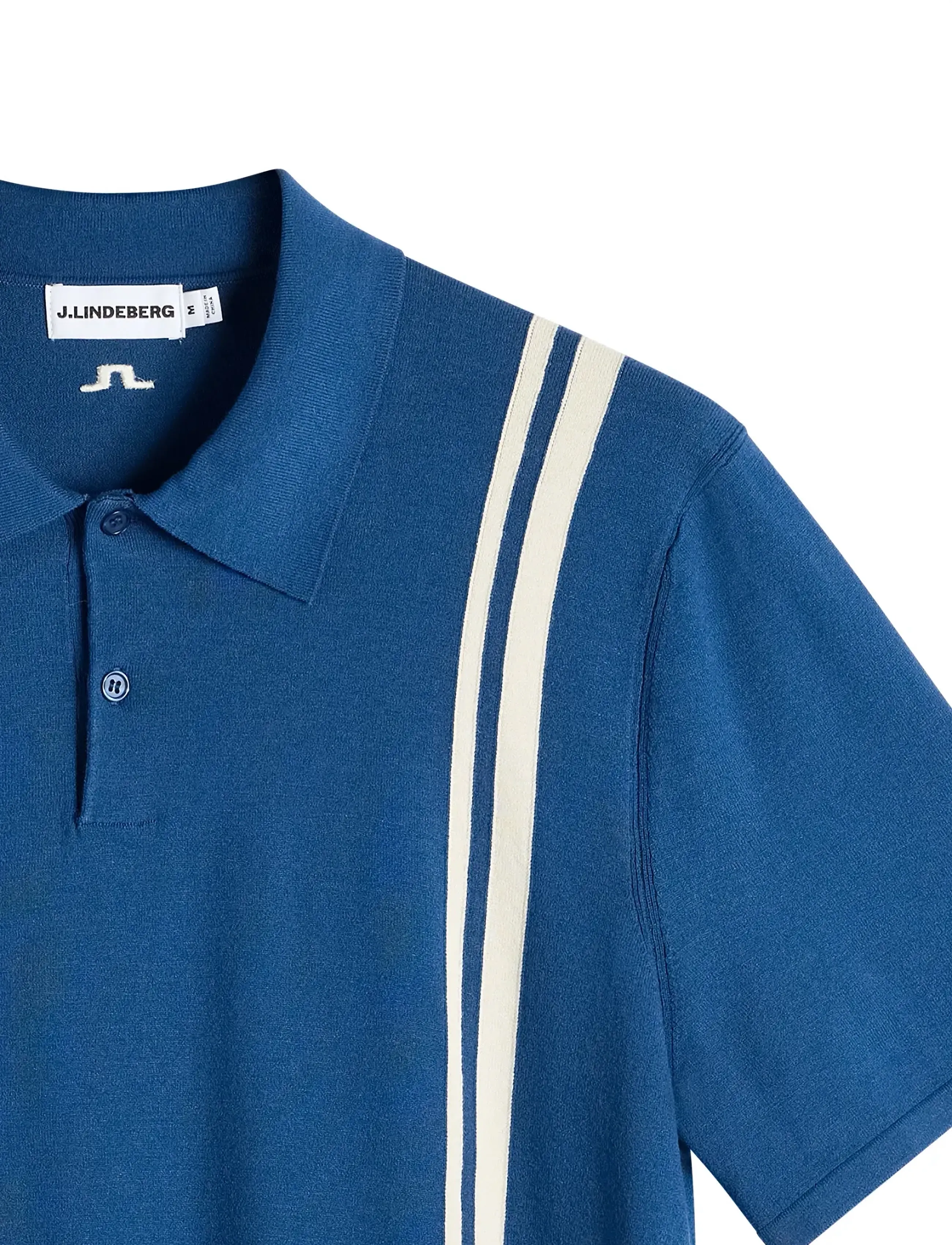 J. Lindeberg - Rylan Stripe Knit Golf Polo - polos - estate blue - 5