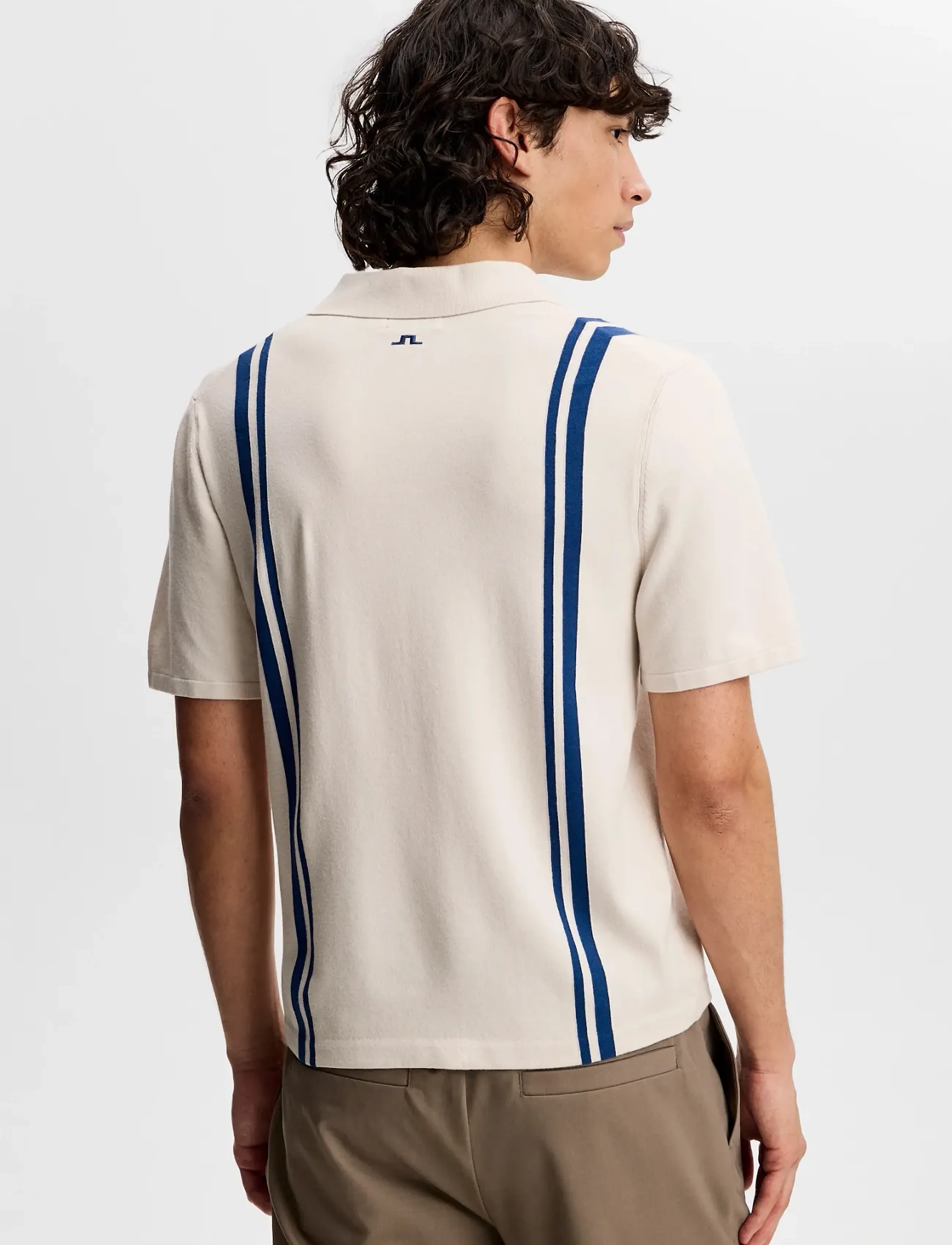 J. Lindeberg - Rylan Stripe Knit Golf Polo - polos - moonbeam - 2