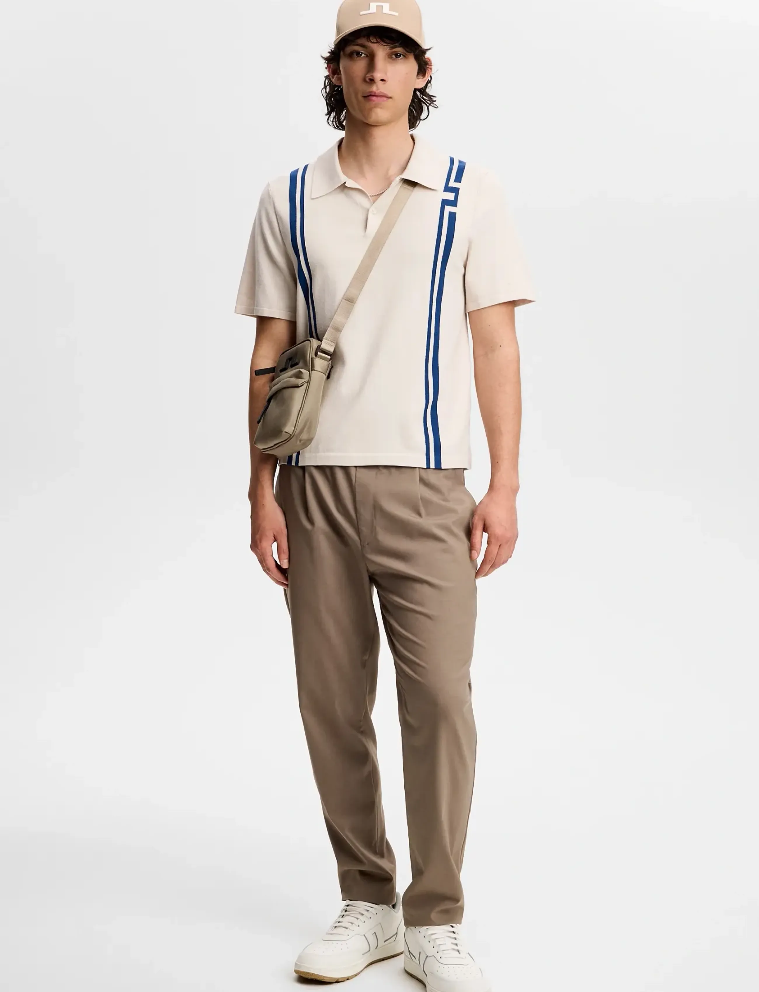 J. Lindeberg - Rylan Stripe Knit Golf Polo - polos - moonbeam - 3