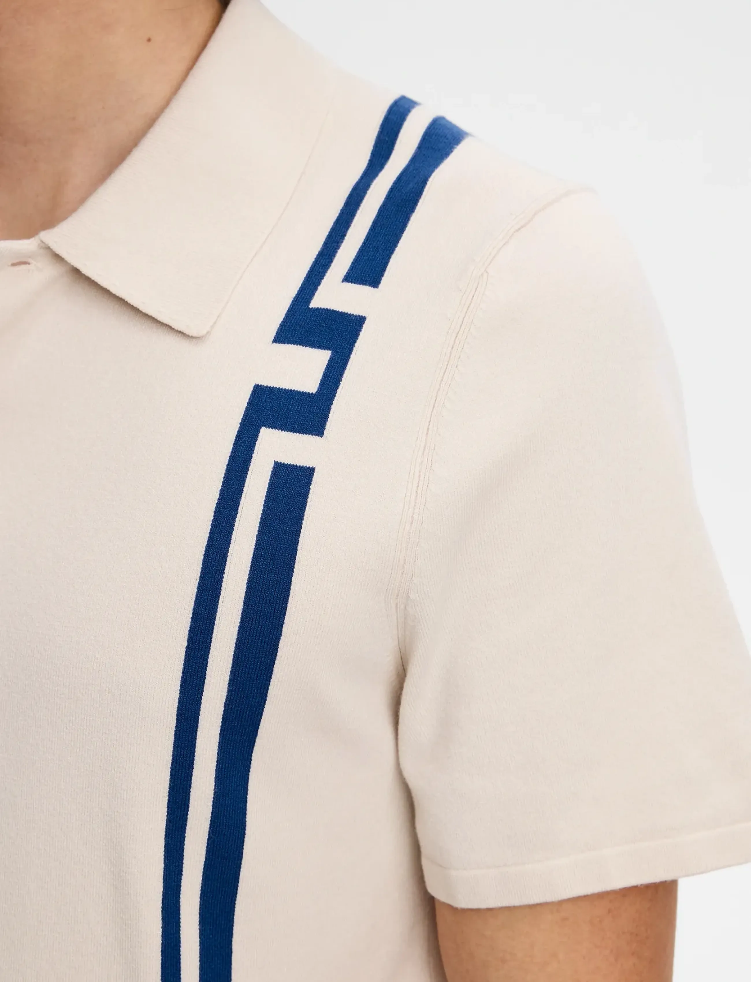 J. Lindeberg - Rylan Stripe Knit Golf Polo - polos - moonbeam - 4