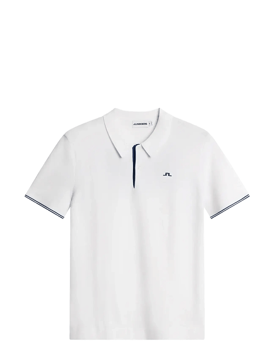 J. Lindeberg - Matheo Knit Golf Polo - alussärgid ja t-särgid - white - 1