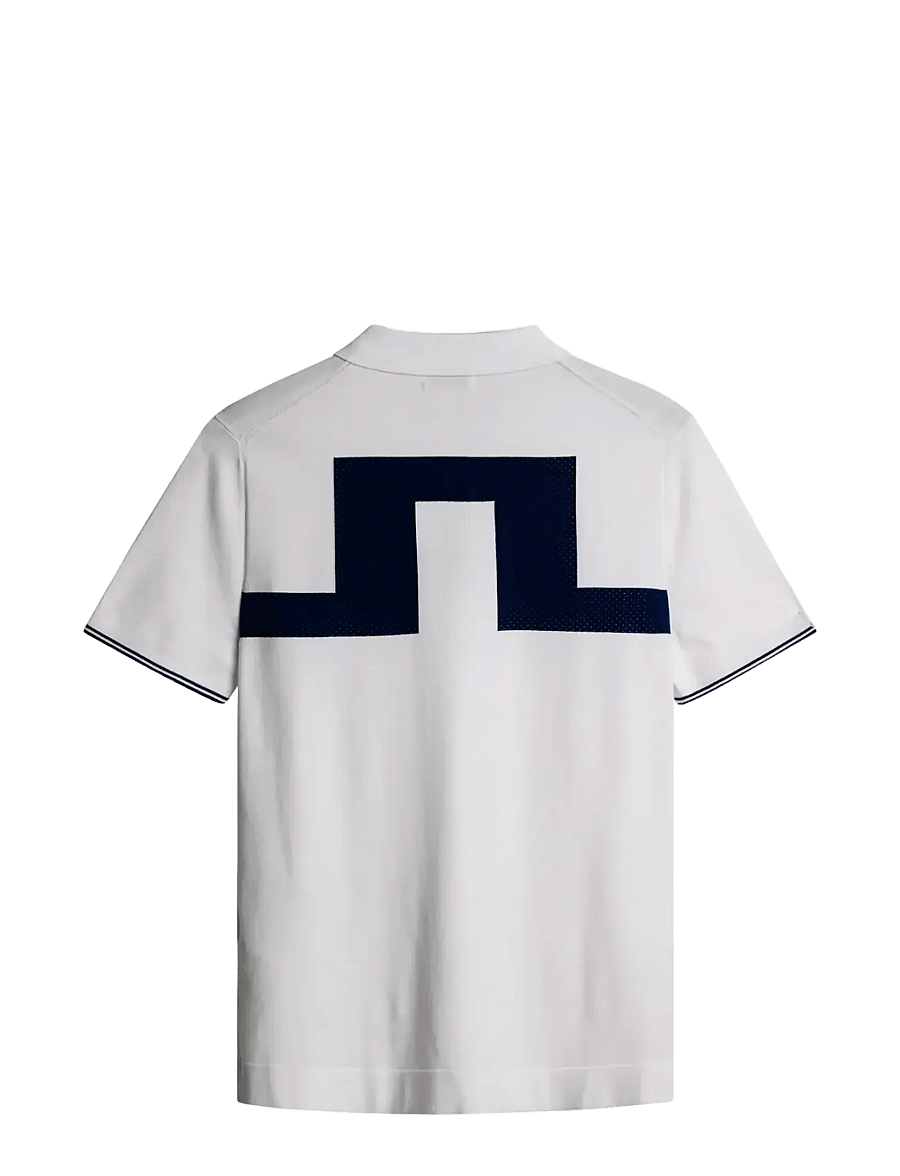 J. Lindeberg - Matheo Knit Golf Polo - alussärgid ja t-särgid - white - 2