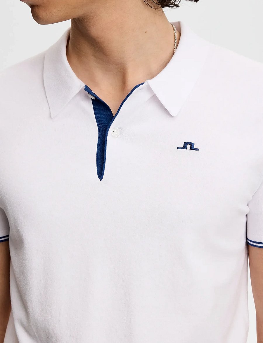 J. Lindeberg - Matheo Knit Golf Polo - alussärgid ja t-särgid - white - 5
