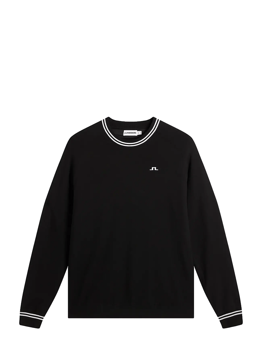 J. Lindeberg - KENNY WINDBREAKER KNIT SWEATER - sweatshirts - black - 1