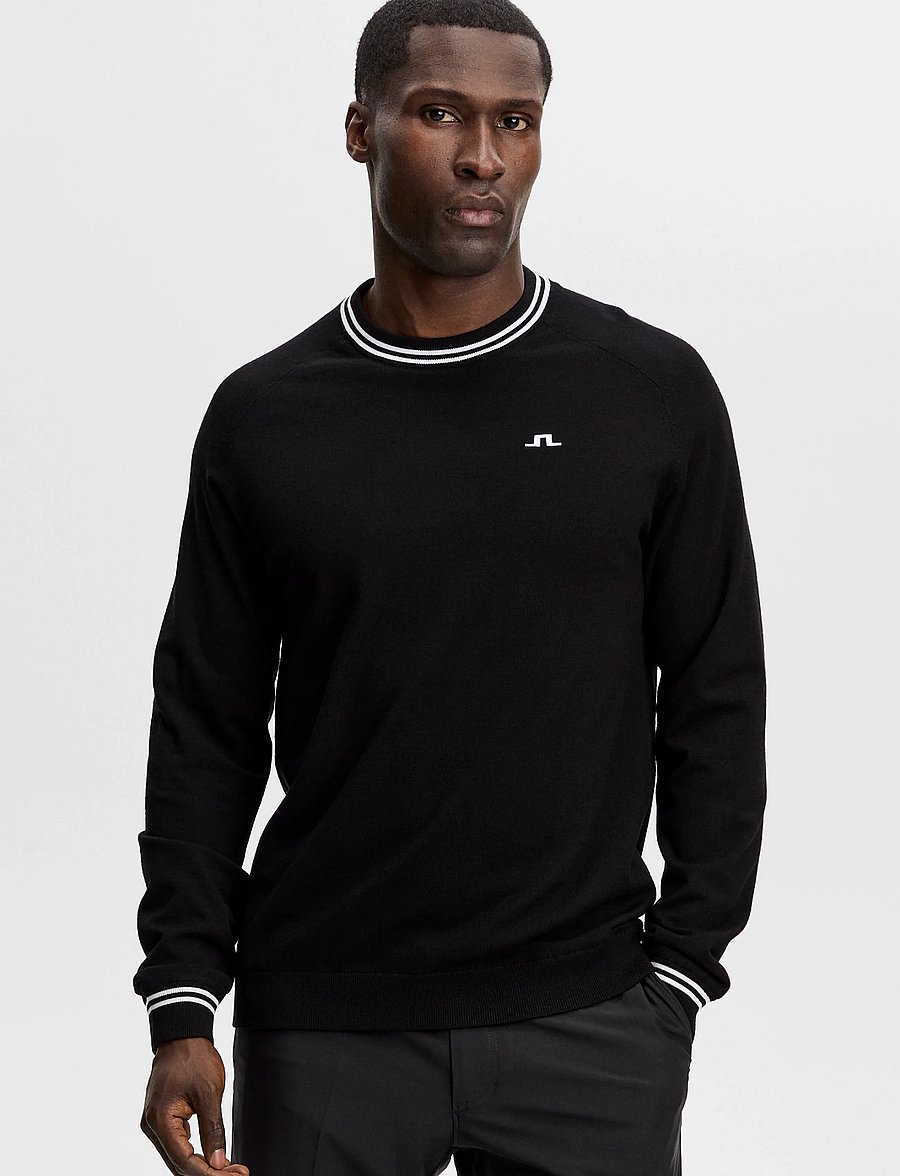 J. Lindeberg - KENNY WINDBREAKER KNIT SWEATER - sweatshirts - black - 0