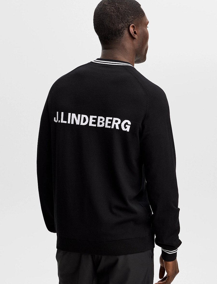 J. Lindeberg - KENNY WINDBREAKER KNIT SWEATER - sweatshirts - black - 4