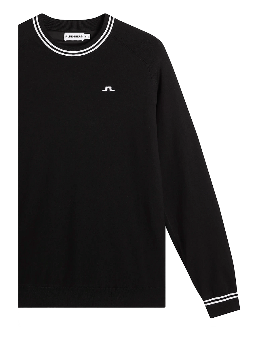 J. Lindeberg - KENNY WINDBREAKER KNIT SWEATER - sweatshirts - black - 3