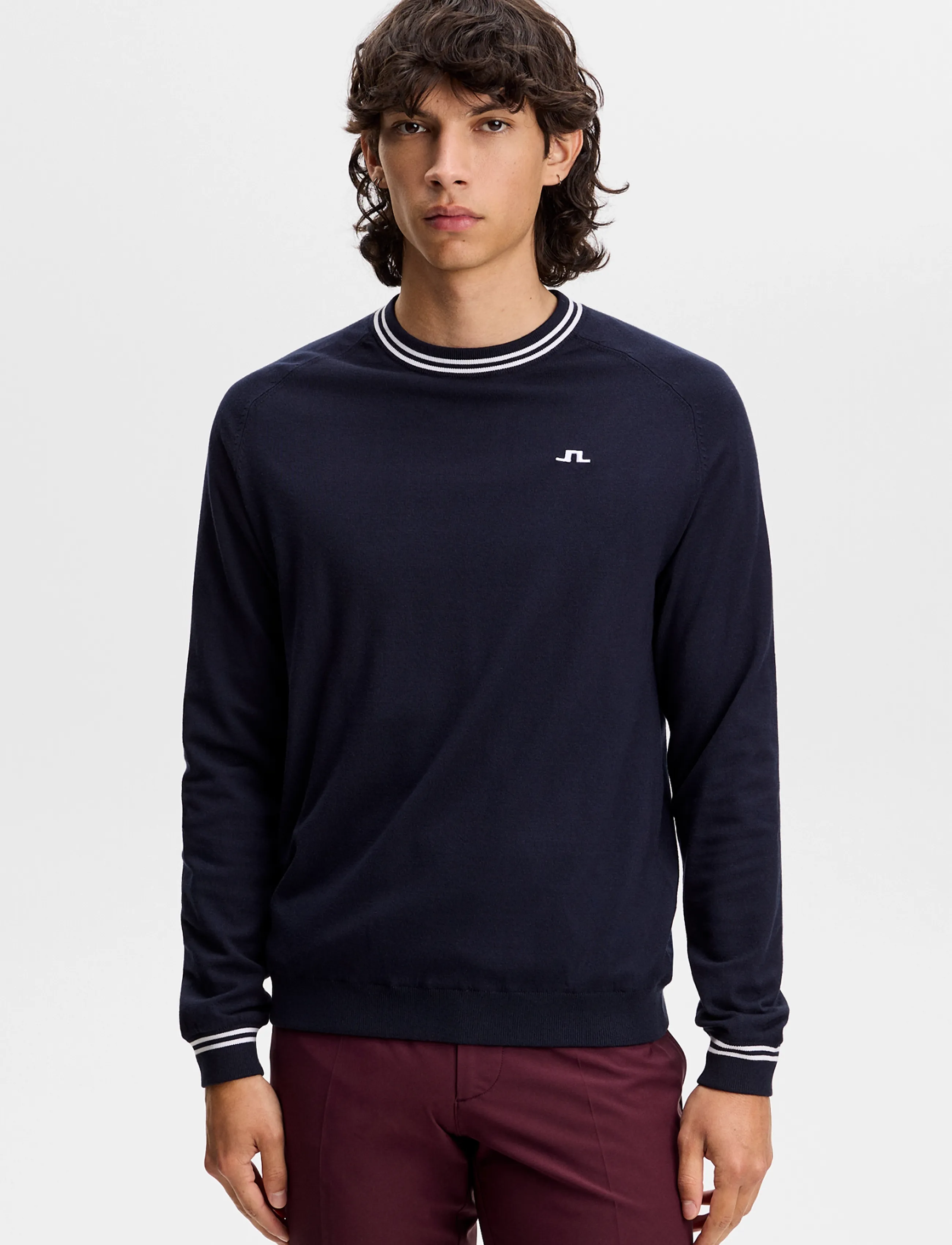 J. Lindeberg Kenny Windbreaker Knit Sweater, Strikket Sweater, Navy, Str: XL