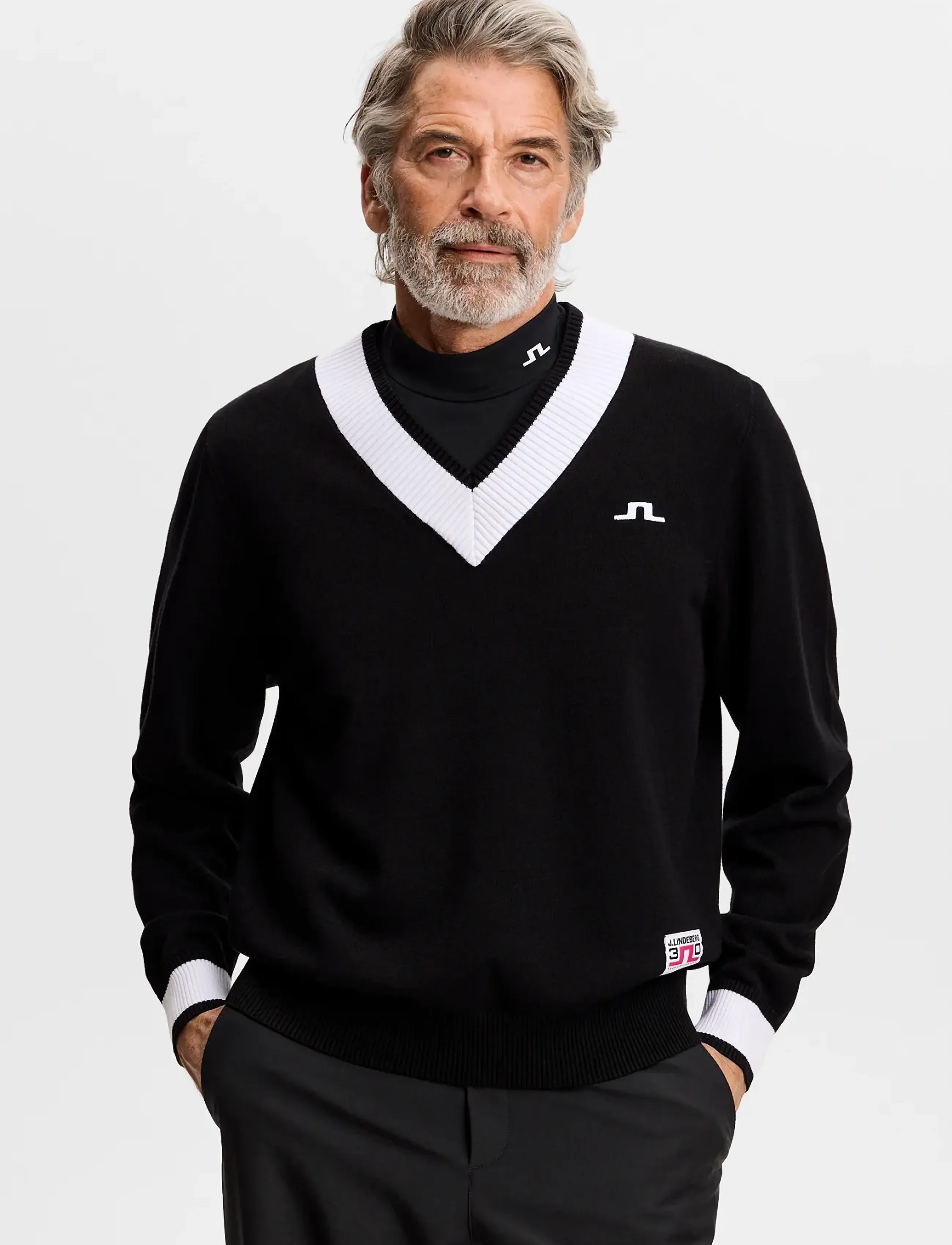 J. Lindeberg 30Y Nikolas Knit Sweater, M, Sport Sweatshirts & Hoodies, Schwarz - Knitwear, Männerswear