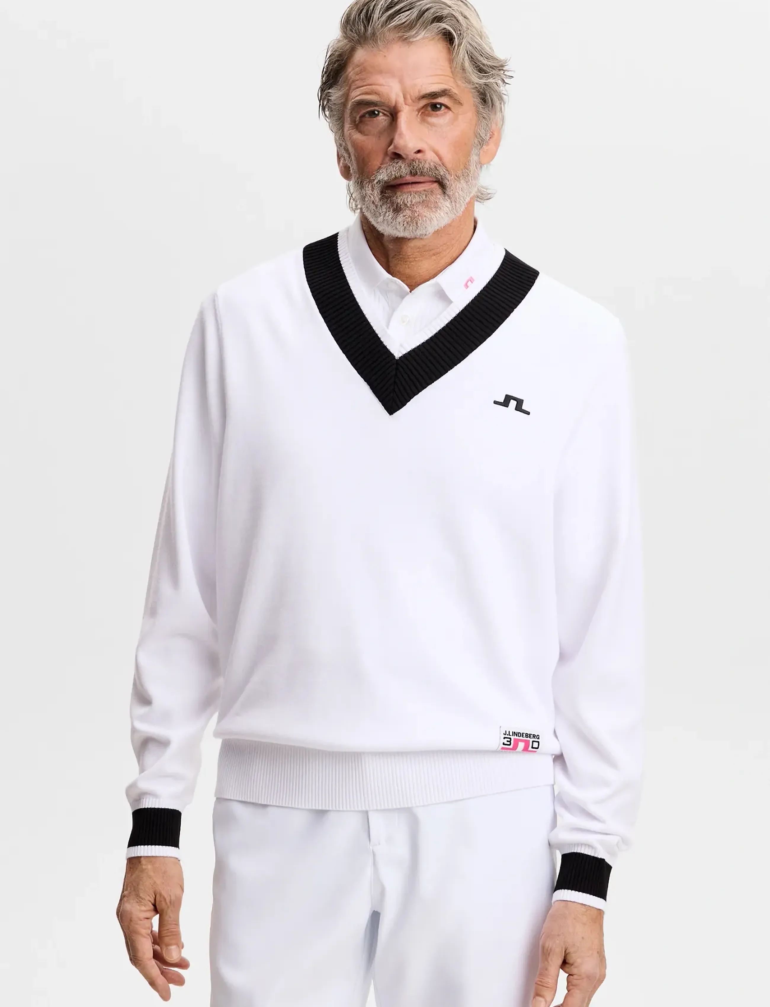 J. Lindeberg 30Y Nikolas Knit Sweater, L, Sport Sweatshirts & Hoodies, Weiß - Knitwear, Männerswear