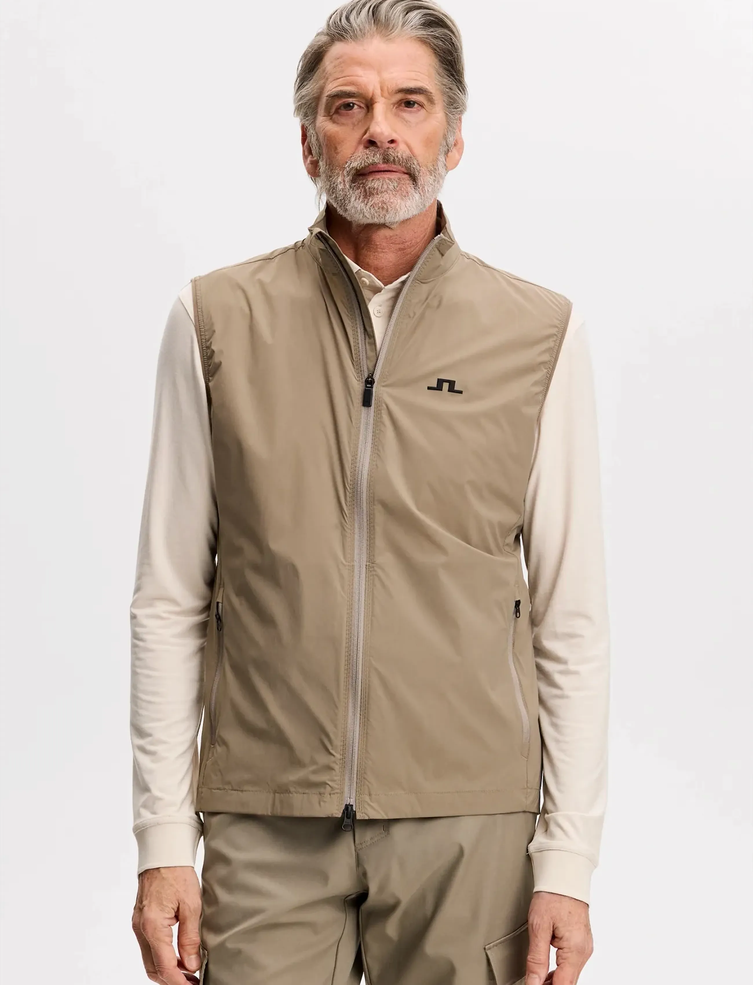 J. Lindeberg Ash Light Packable Vest - Vestid - BRINDLE / beige