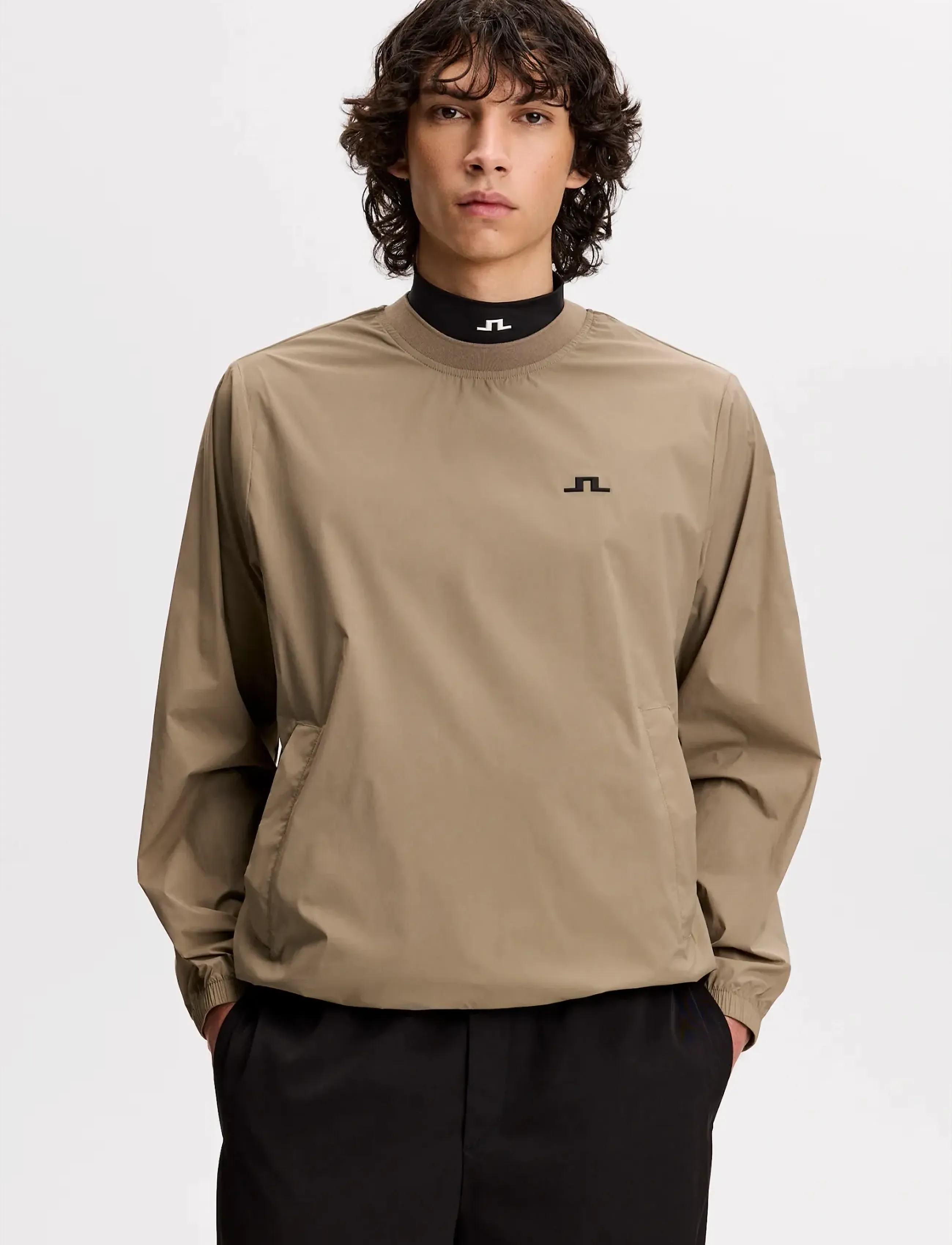 J. Lindeberg Ulf Crewneck Windbreaker, L, Sport Fleeces & Midlayers, Braun - Männerswear
