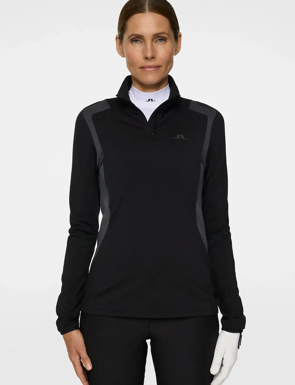 J. Lindeberg - Mae Quarter Zip Mid Layer - fleece & mellanlager - black - 0