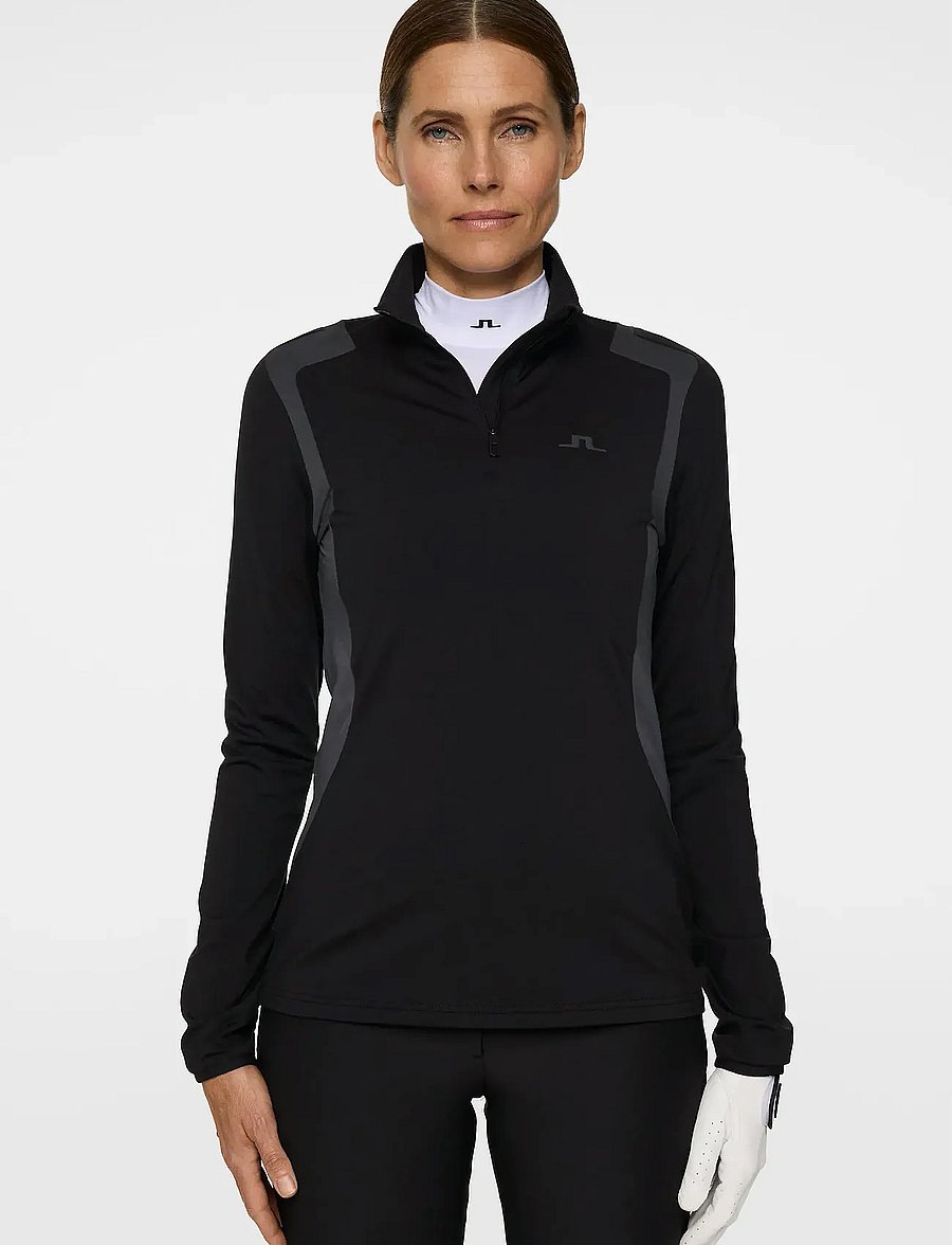 J. Lindeberg - Mae Quarter Zip Mid Layer - oberteile - black - 0