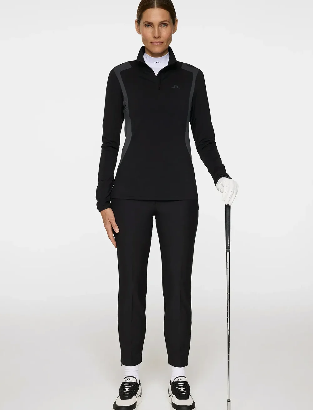 J. Lindeberg - Mae Quarter Zip Mid Layer - fleece & mellanlager - black - 4