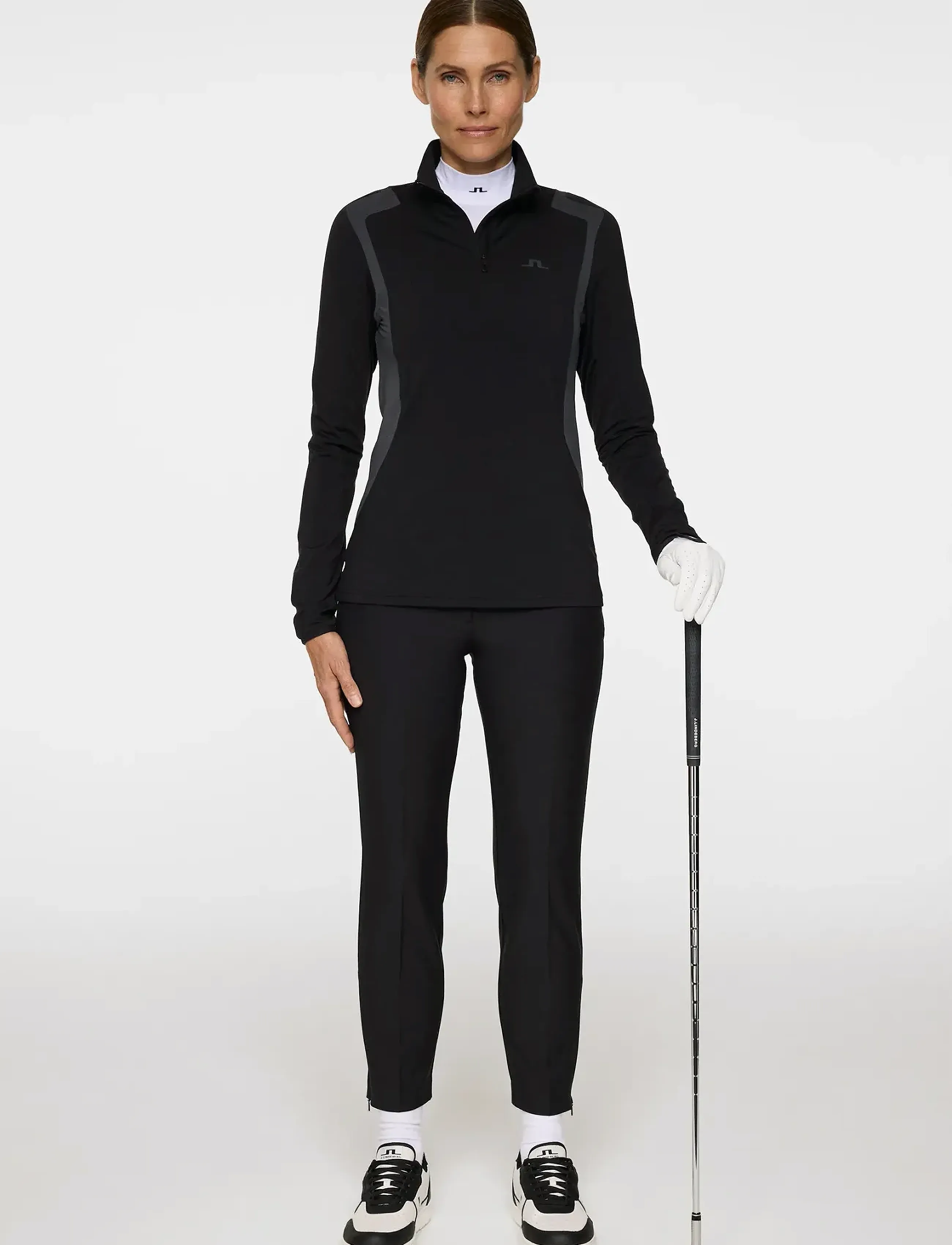 J. Lindeberg - Mae Quarter Zip Mid Layer - oberteile - black - 4