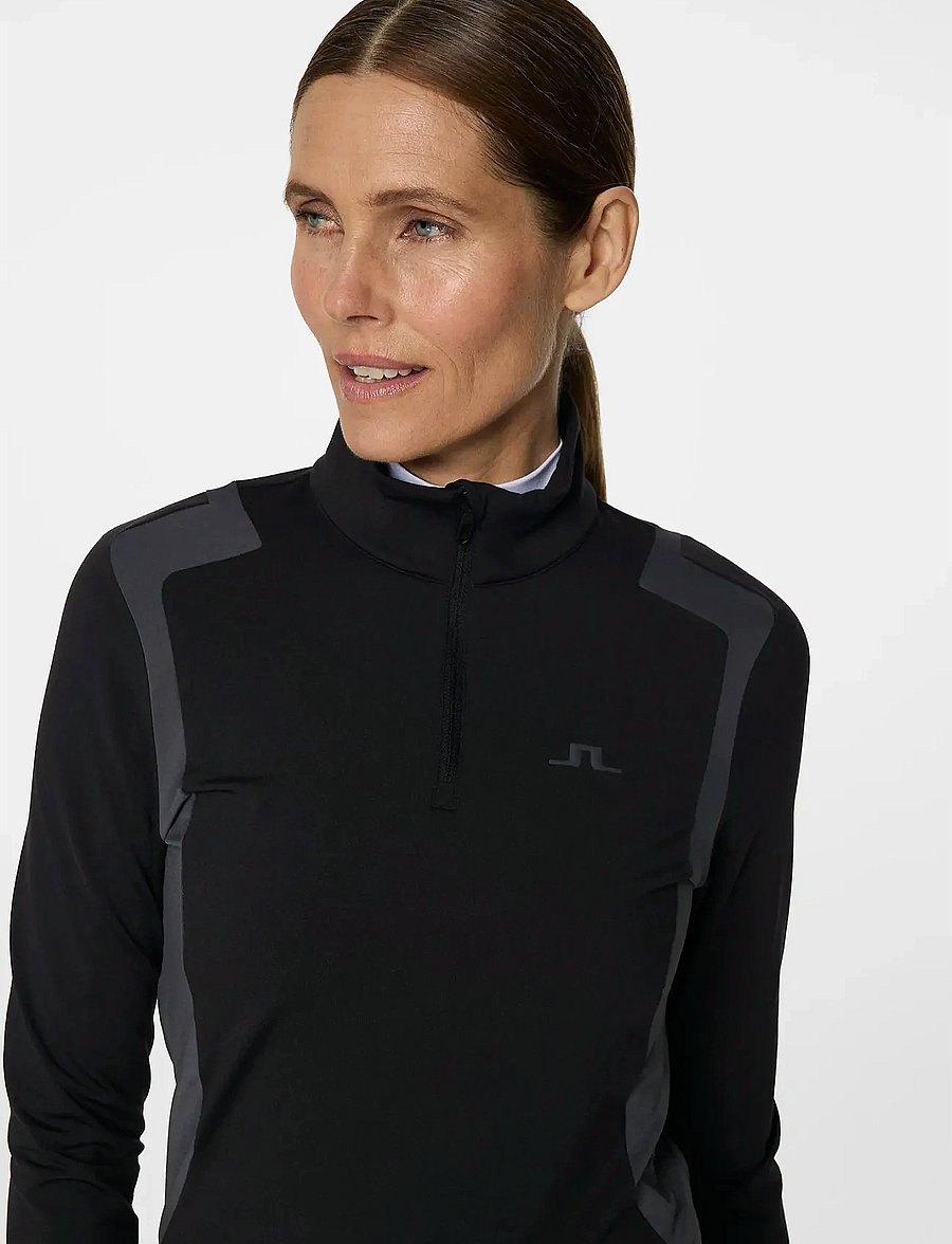 J. Lindeberg - Mae Quarter Zip Mid Layer - oberteile - black - 5