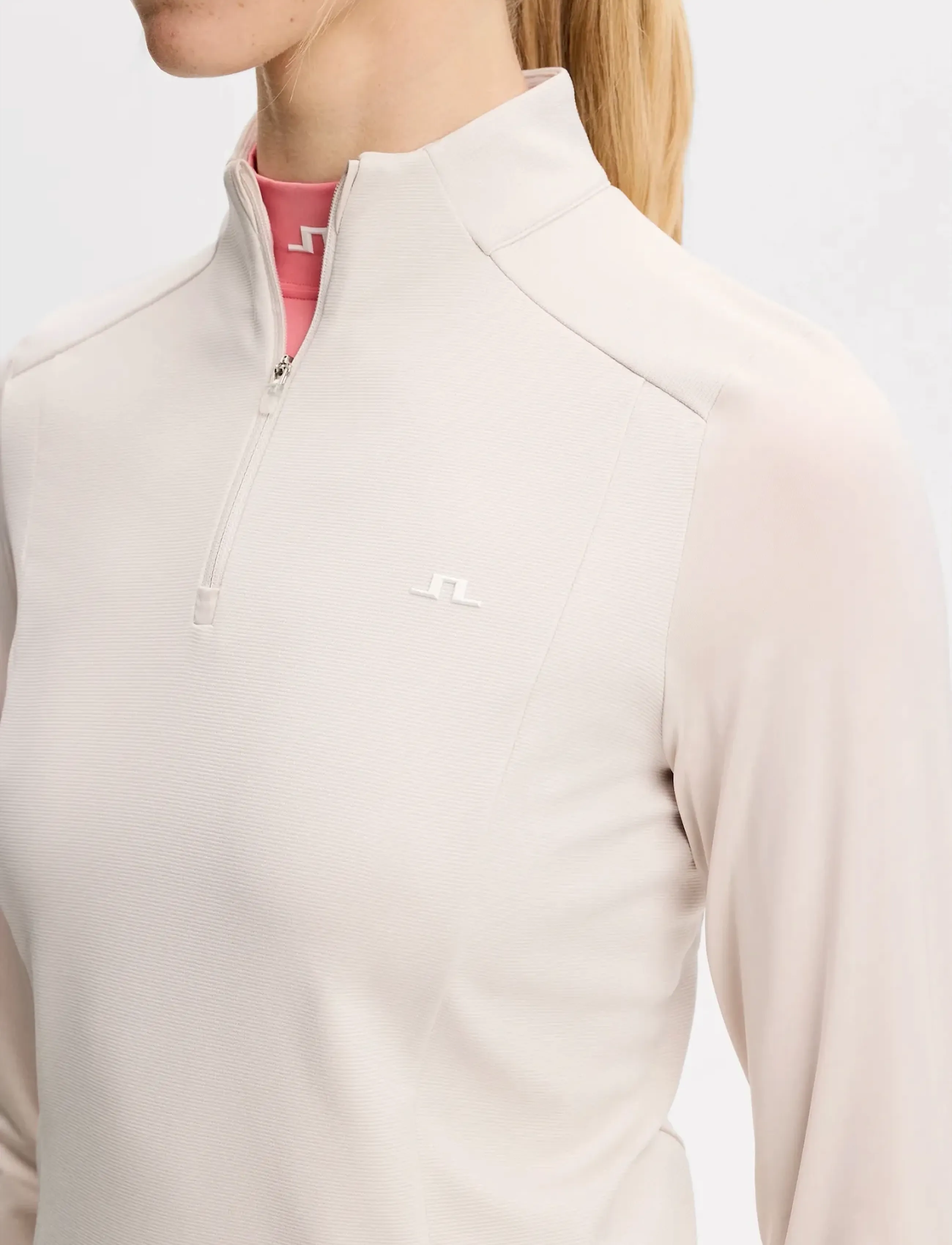 J. Lindeberg - Cindy Quarter Zip Mid Layer - tops - moonbeam - 4