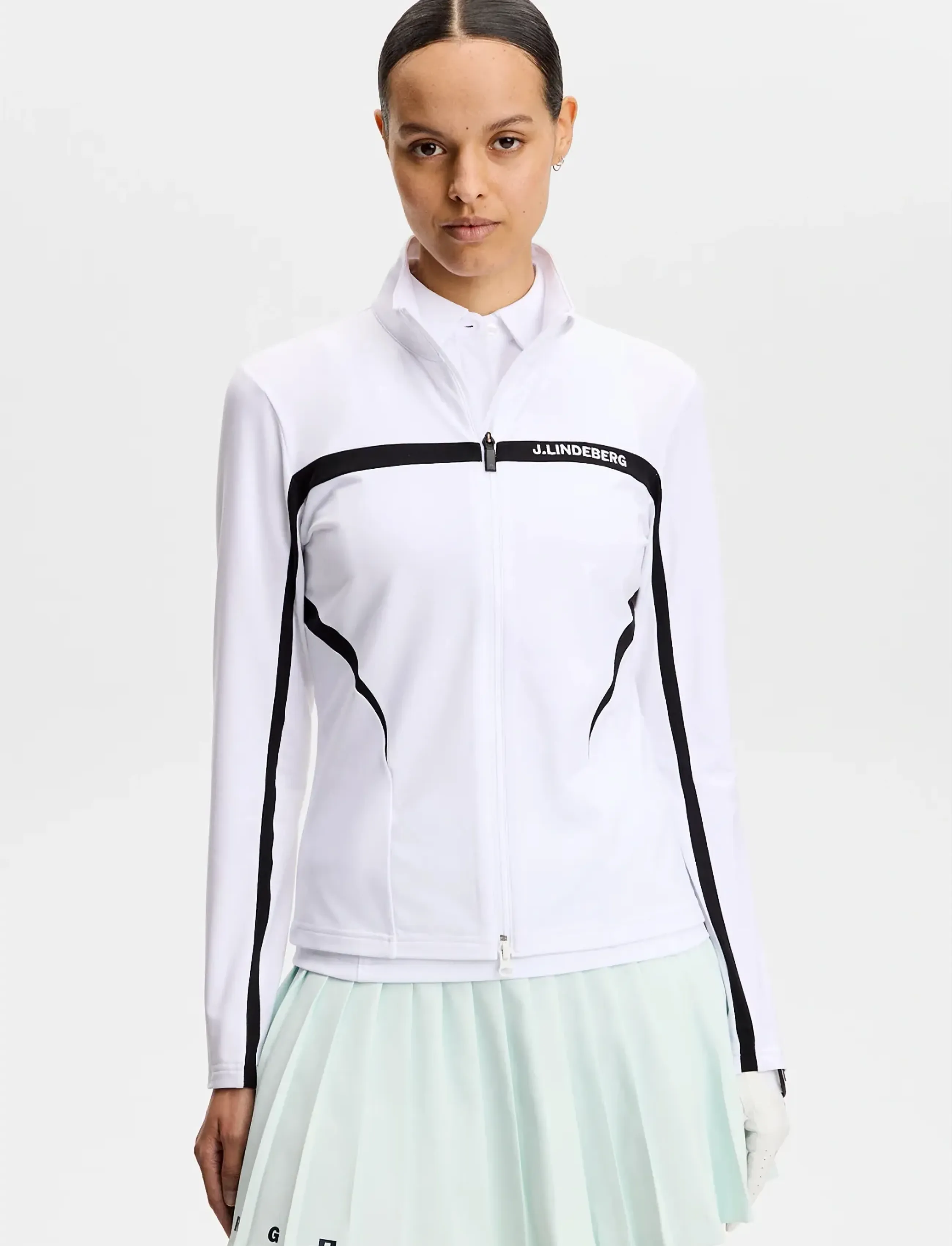J. Lindeberg Janice Mid Layer, XL, White, Sport Jackets > Sport Golf Jackets, Dame
