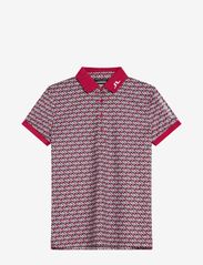 J. Lindeberg - Tour Tech Print Polo - polo marškinėliai - jl micro bridge rose red - 0