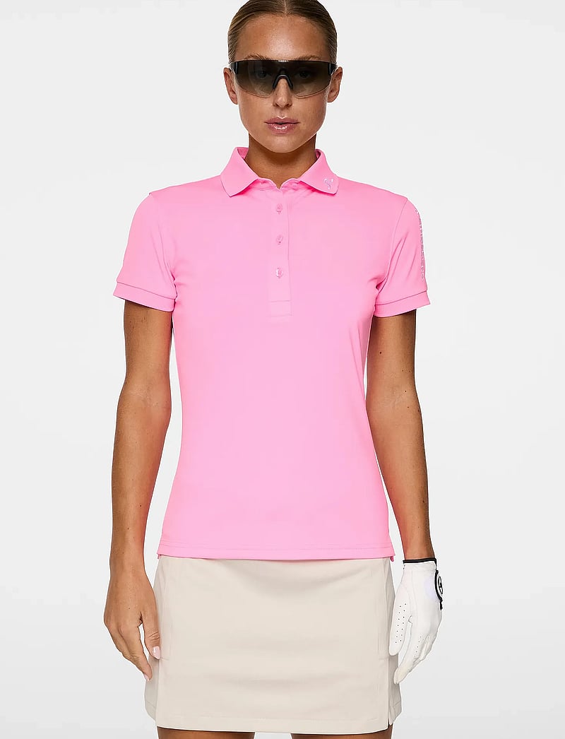 J. Lindeberg - Tour Tech Polo - toppar & t-shirts - eosine pink - 0