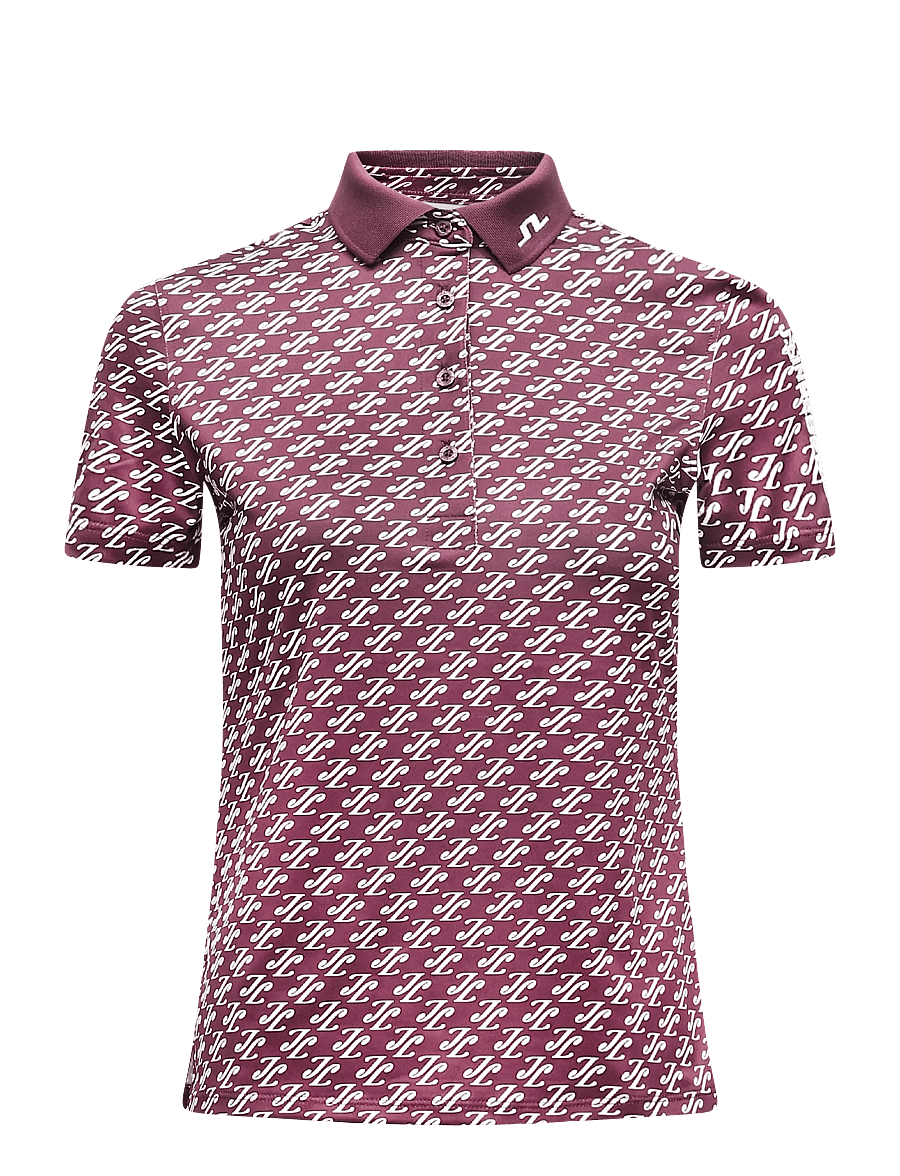 J. Lindeberg - TOUR TECH PRINT POLO - toppe & t-shirts - cardi jacquard s - winetasting - 0