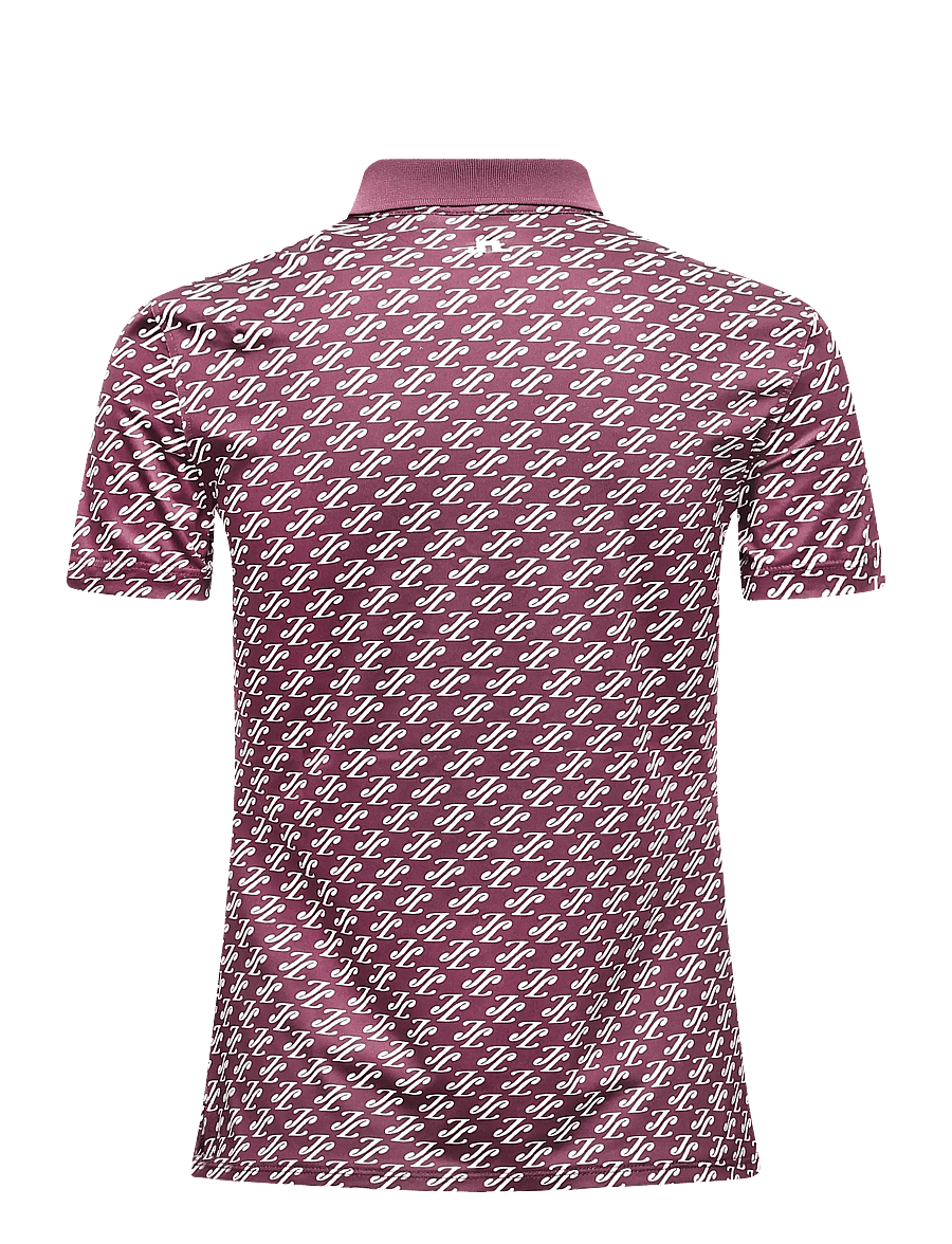 J. Lindeberg - TOUR TECH PRINT POLO - toppe & t-shirts - cardi jacquard s - winetasting - 1