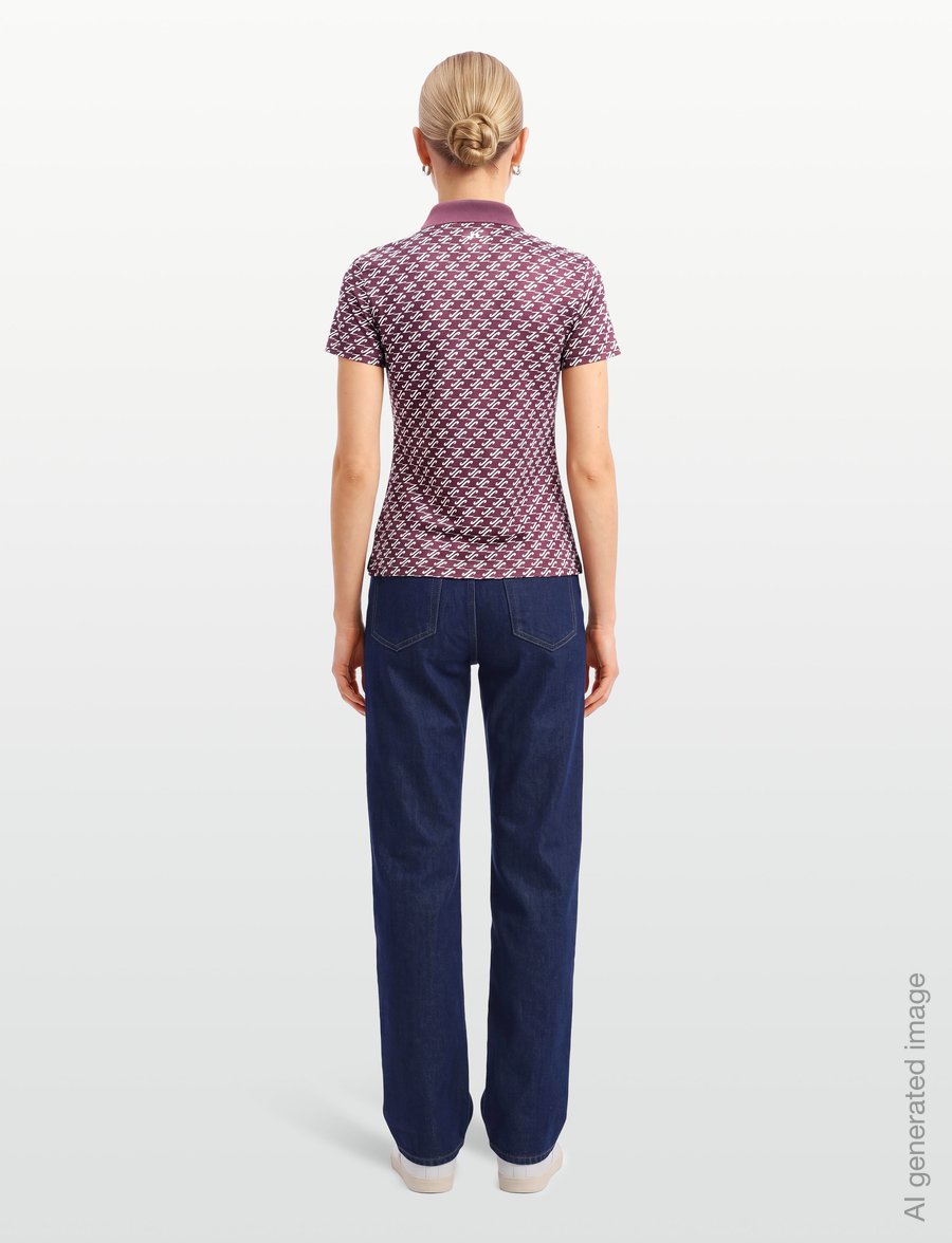 J. Lindeberg - TOUR TECH PRINT POLO - alussärgid ja t-särgid - cardi jacquard s - winetasting - 4