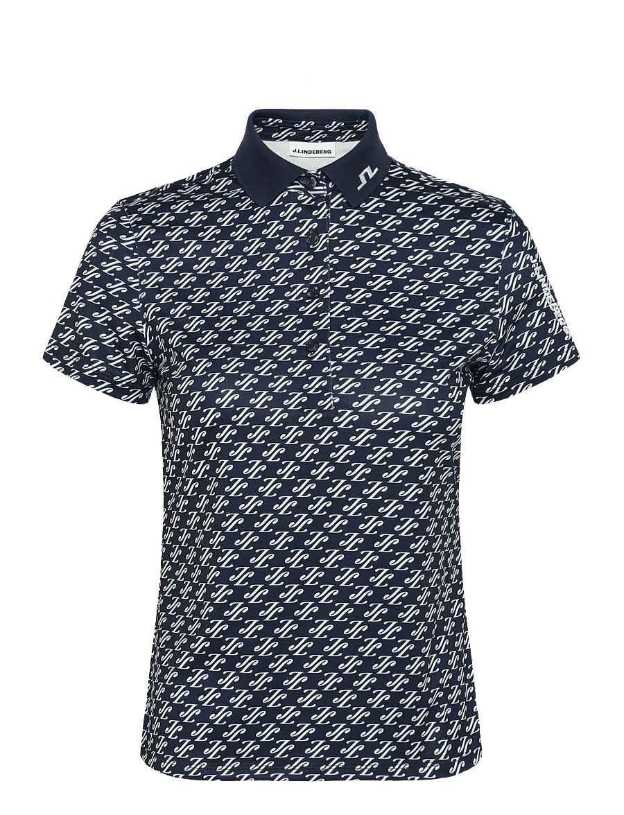 J. Lindeberg - TOUR TECH PRINT POLO - toppe & t-shirts - cardi jacquard s - jl navy - 0