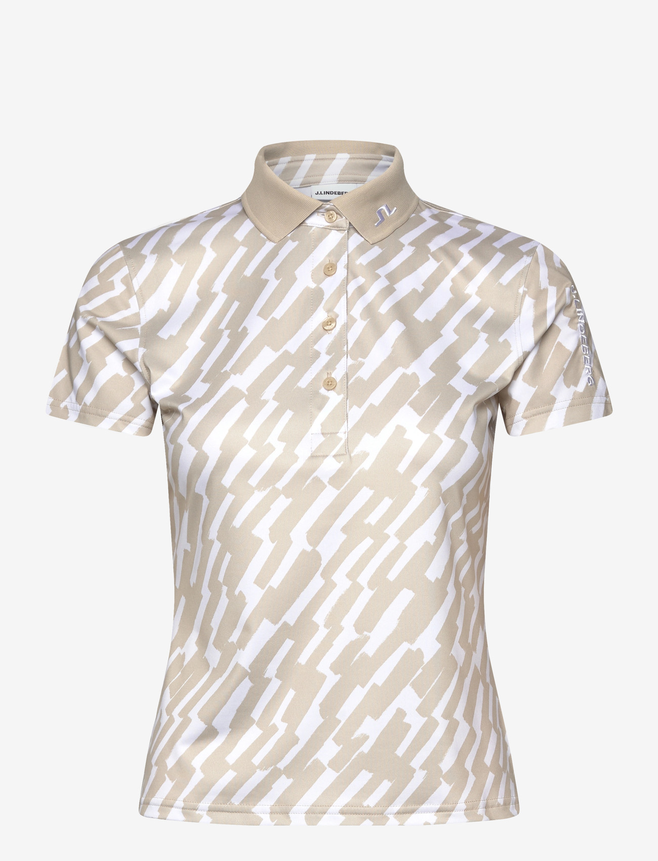 J. Lindeberg - Tour Tech Print Polo - alussärgid ja t-särgid - oak island fossil m - 1