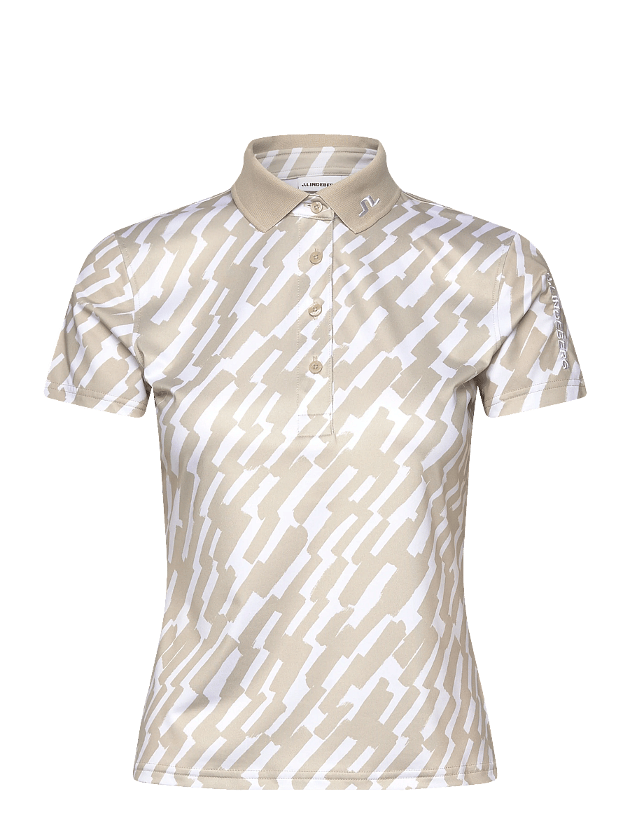 J. Lindeberg - Tour Tech Print Polo - alussärgid ja t-särgid - oak island fossil m - 1