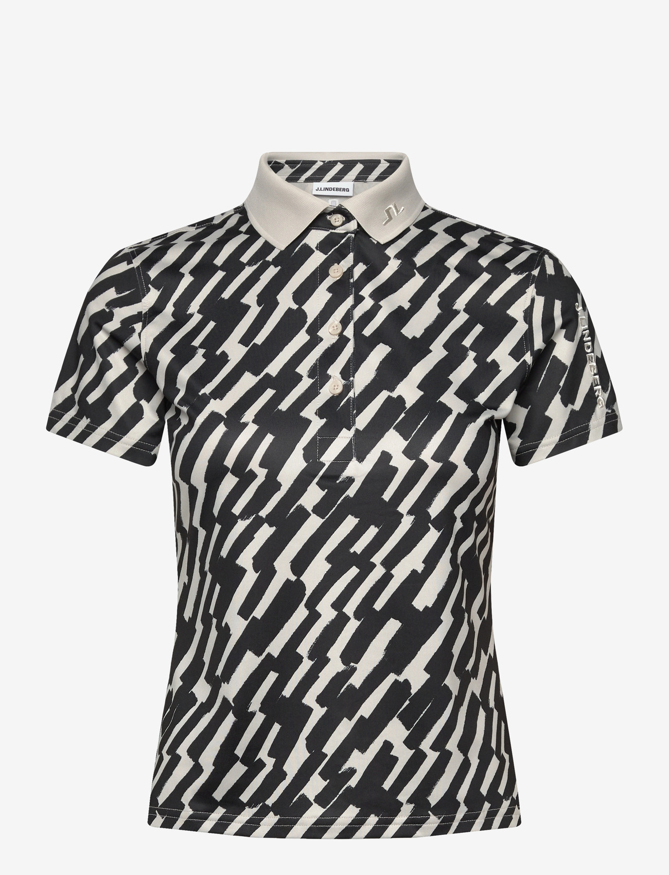 J. Lindeberg - Tour Tech Print Polo - alussärgid ja t-särgid - oak moonbeam m - 1