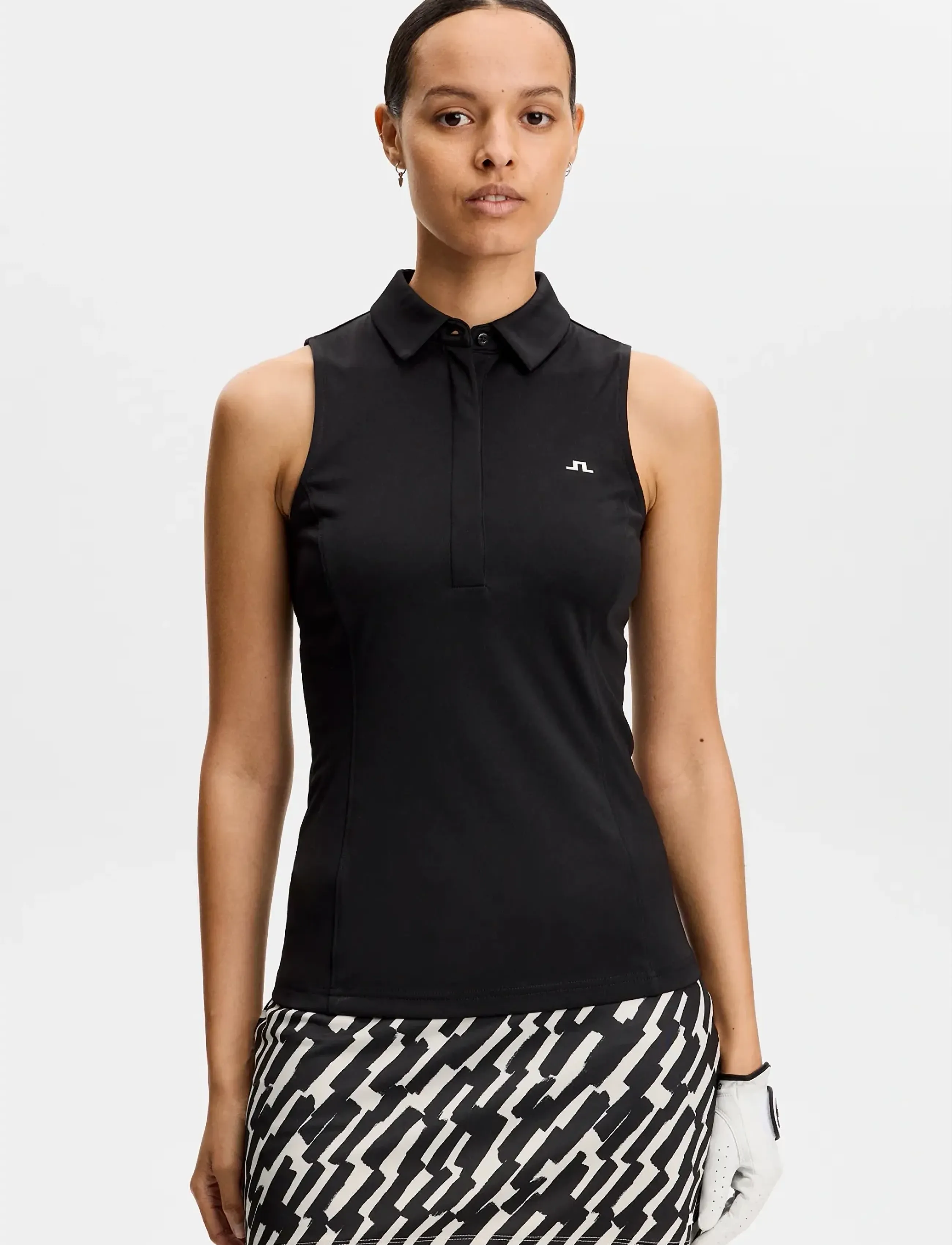 J. Lindeberg Dena Sleeveless Polo, Kvinder, Ærmeløs Poloshirt, Sort, Str: XS