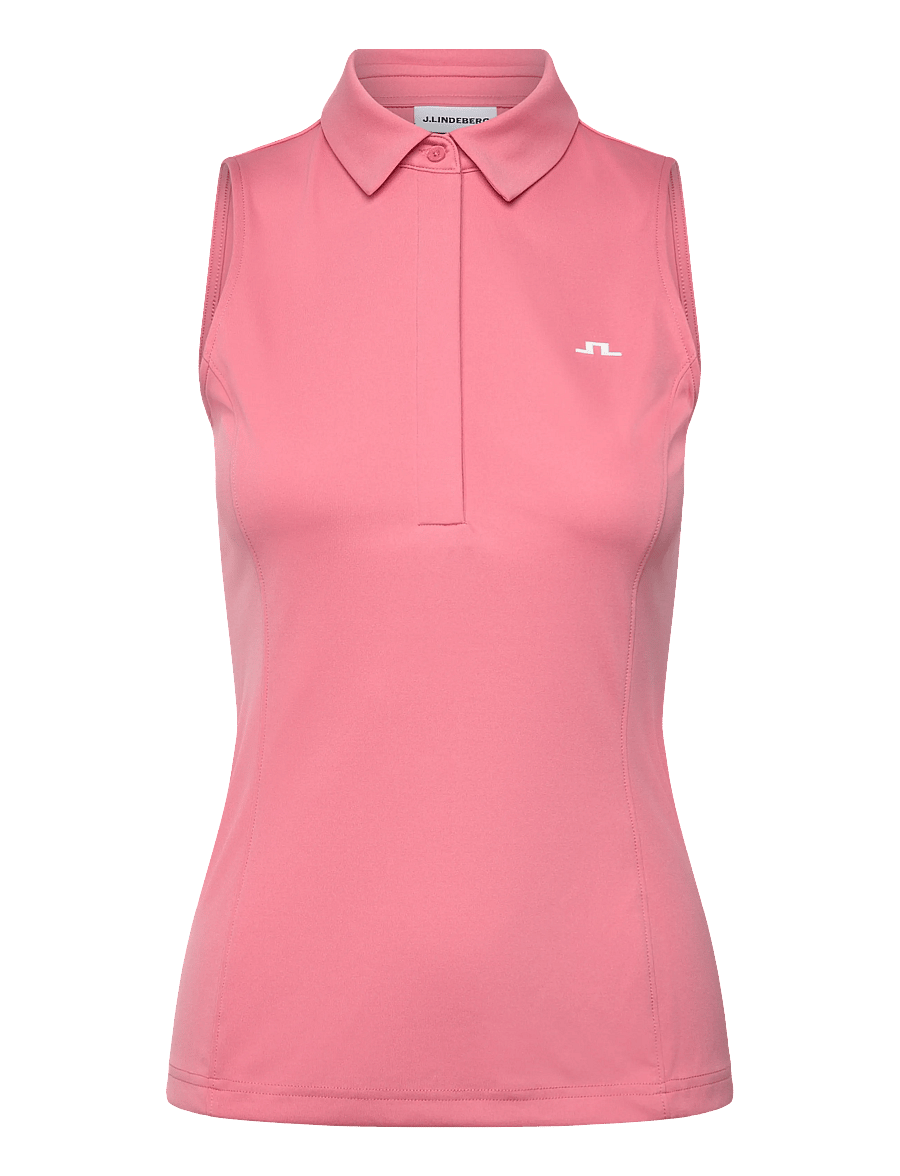 J. Lindeberg - Dena Sleeveless Polo - tank tops - flamingo plume - 1