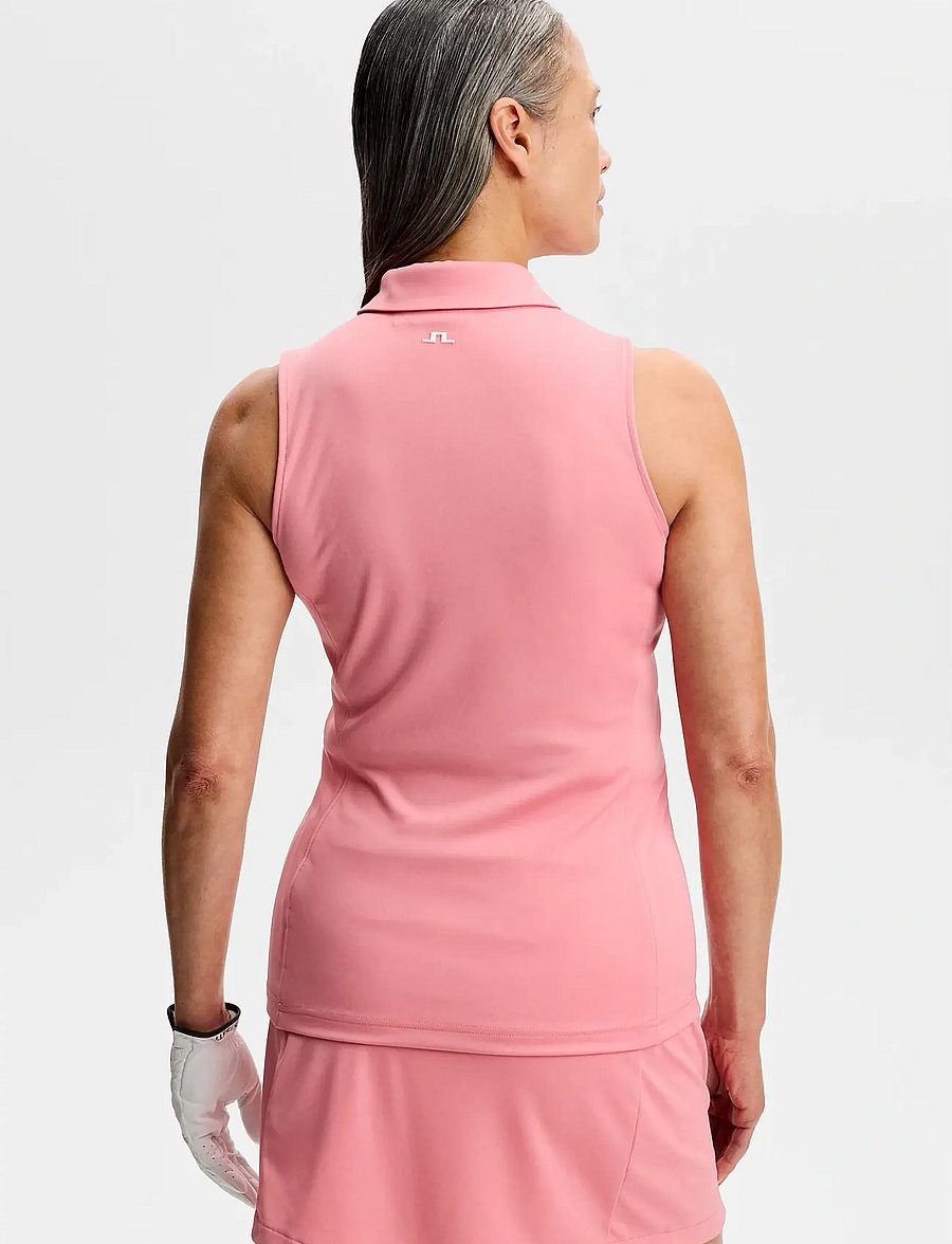 J. Lindeberg - Dena Sleeveless Polo - tank tops - flamingo plume - 3